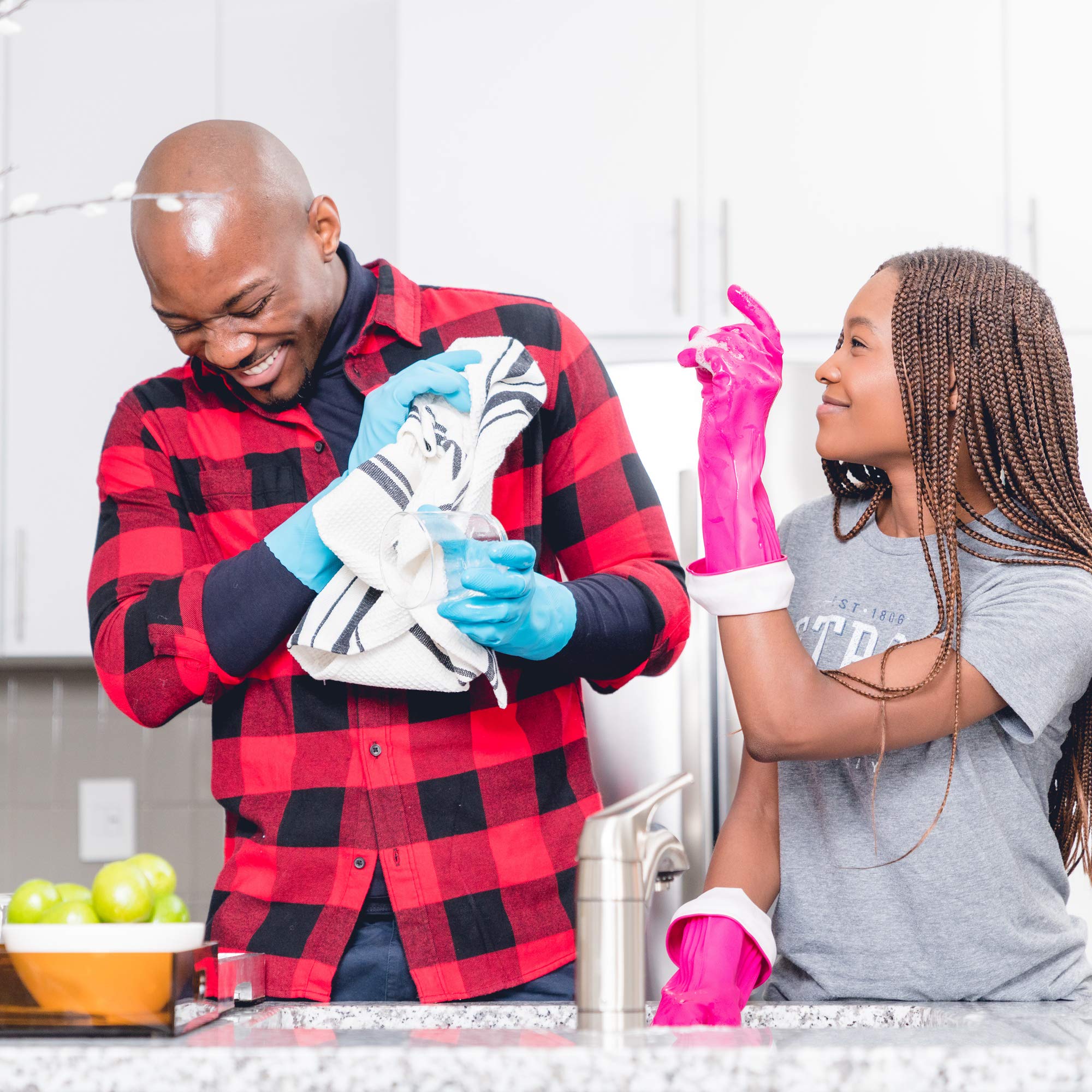 PLAYTEX Living Reuseable Rubber Cleaning Gloves, Color May Vary (Small, Pack - 4) - Image 3