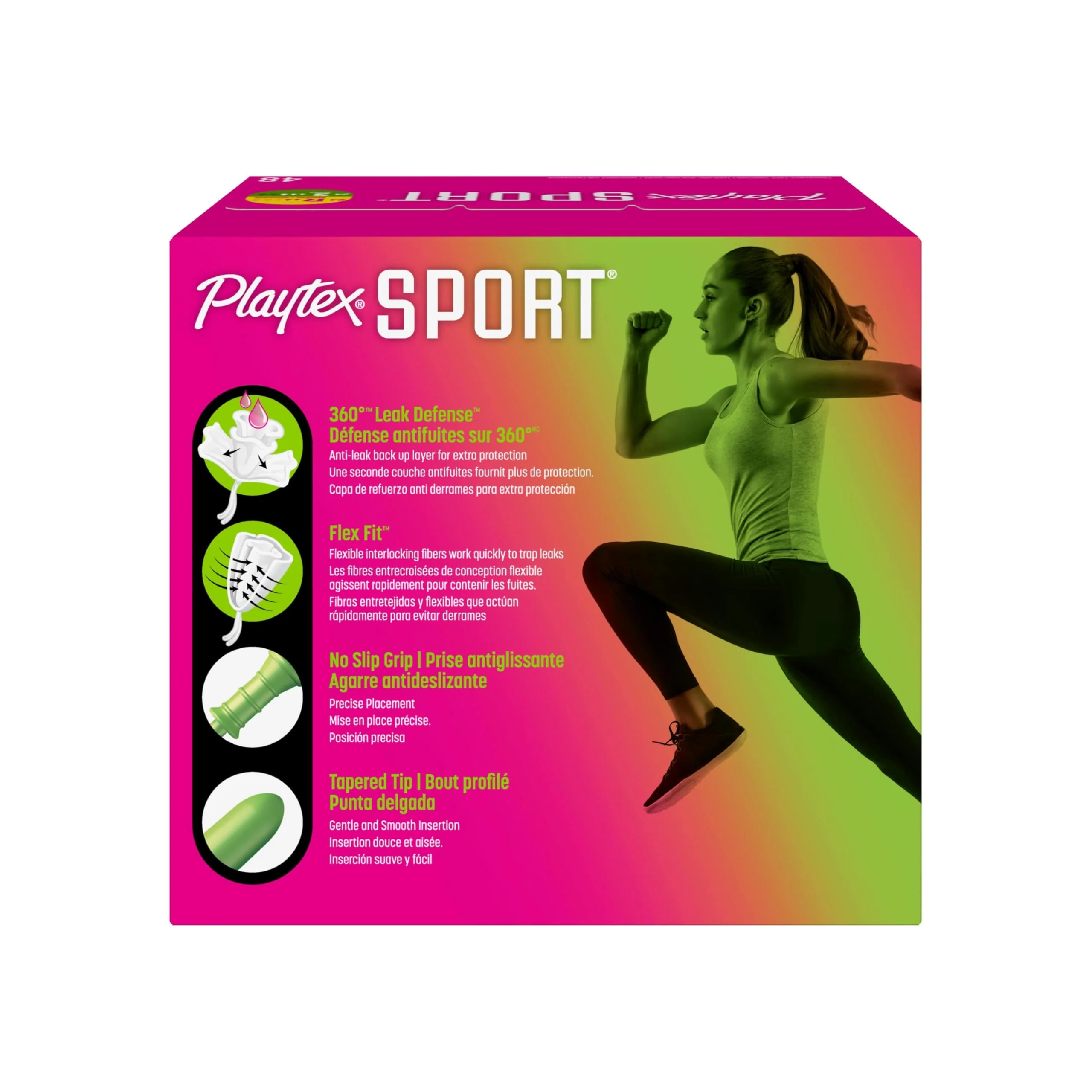 Playtex Sport Tampons Multipack (24ct Regular/24ct Super), Fragrance-Free - 48ct | Tampons Regular and Super, Playtex Tampon Multipack, Feminine Care with 360 Leak Defense - Image 9