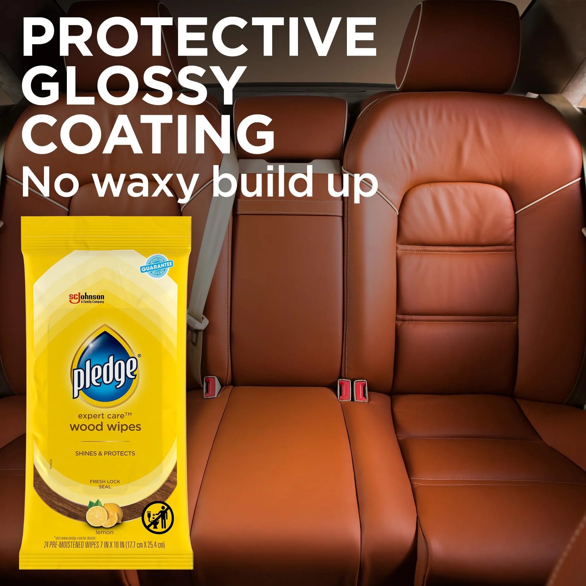 Pledge Expert Care Enhancing Wood Wipes, Lemon Scent (Pack of 6, 144 Total Count), Yellow - Image 6