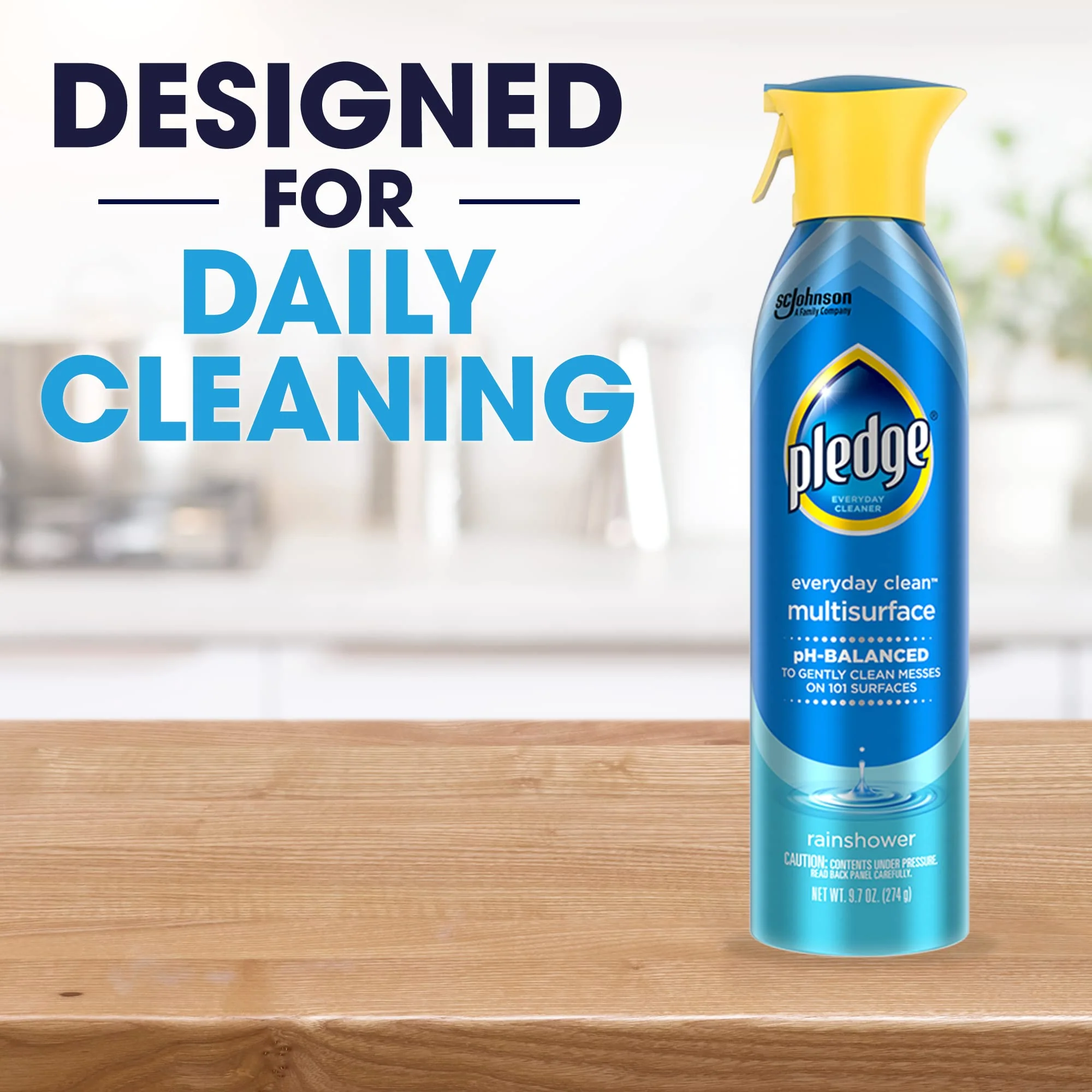 Pledge pH-Balanced Multisurface Spray, Gently Clean 101 Surfaces, Remove Dust and Messes, No Residue - Rainshower Scent, 9.7oz, Pack of 6 - Image 5