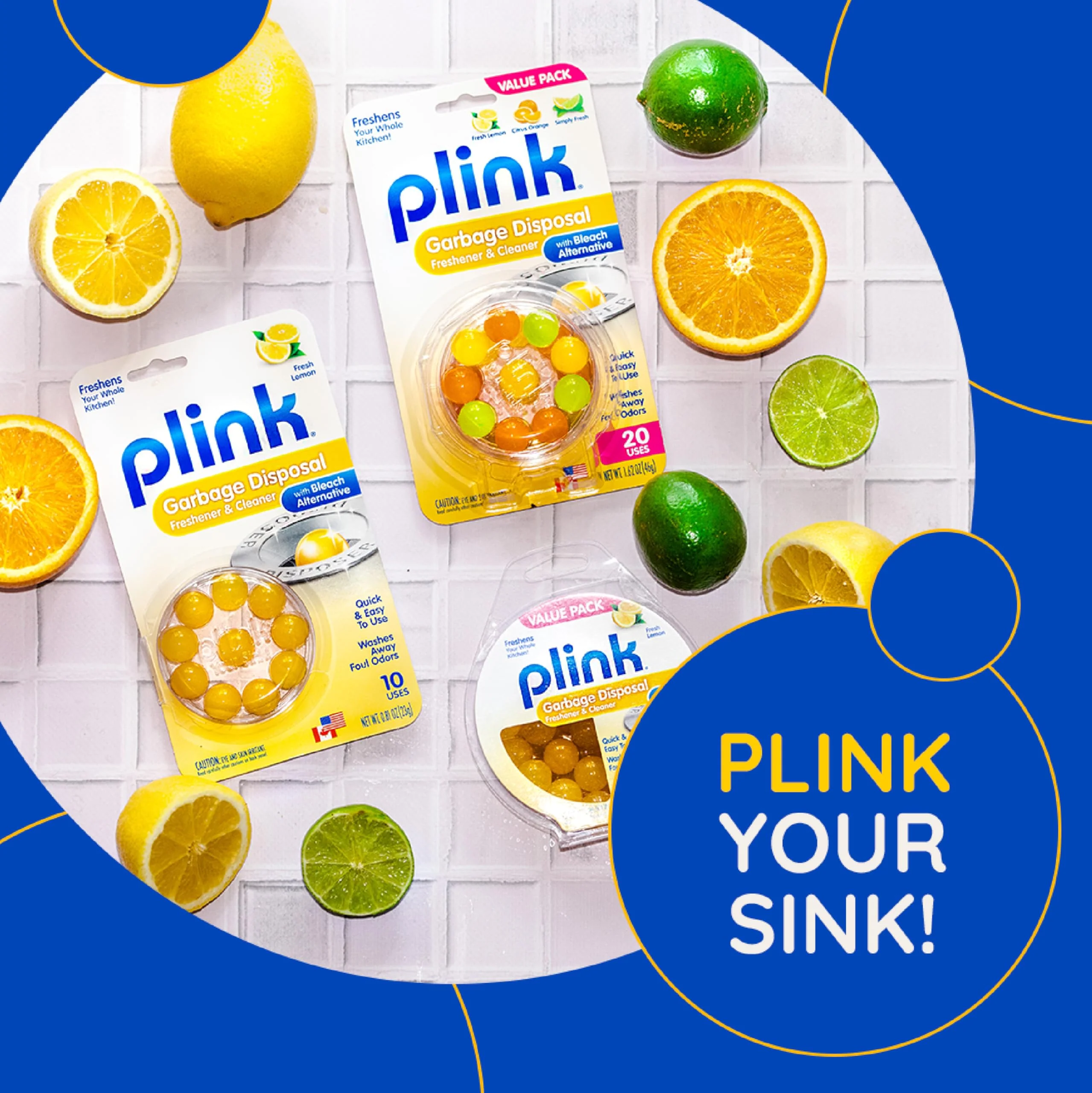 Plink Garbage Disposal Cleaner, Freshener & Odor Removing Balls, Easy to Use, Fresh Lemon Scent, 40 Count - Image 2