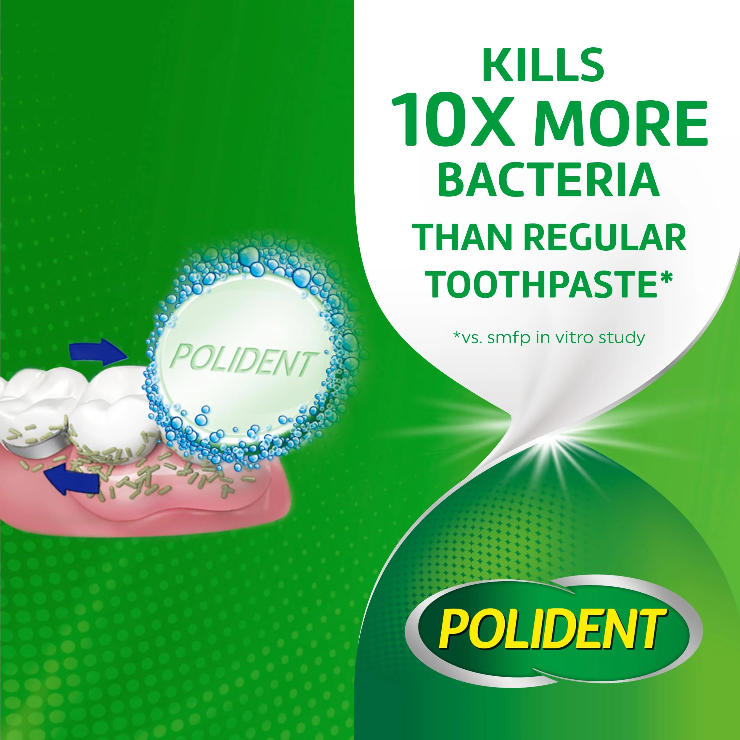 Polident Overnight Whitening Antibacterial Dental Appliance Cleanser Tablets, 90 Count (2 Pack) - Image 8