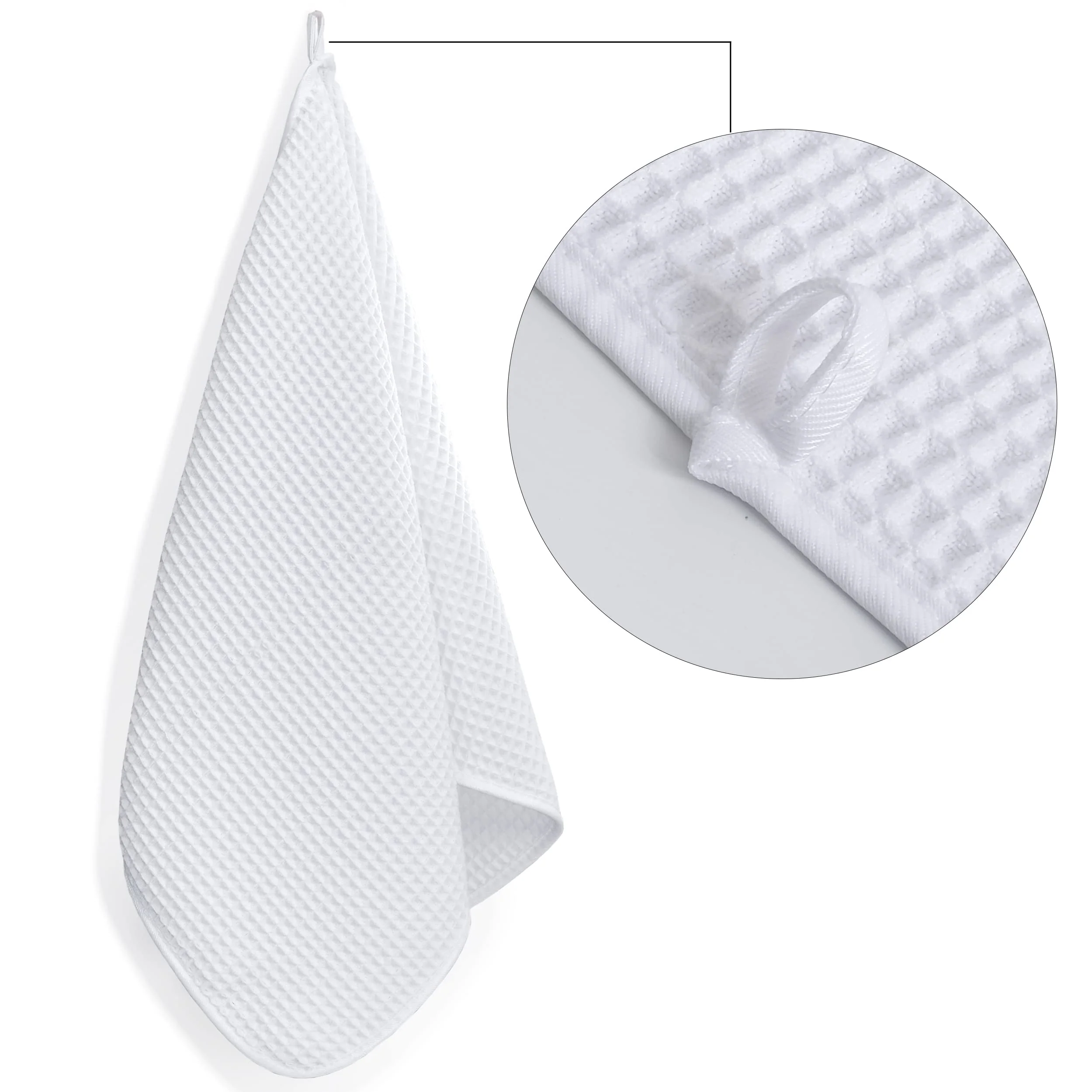 POLYTE 430 GSM Microfiber Lint Free Hand Towel, 16 x 30 in, 4 Pack (Waffle Weave) - Image 4