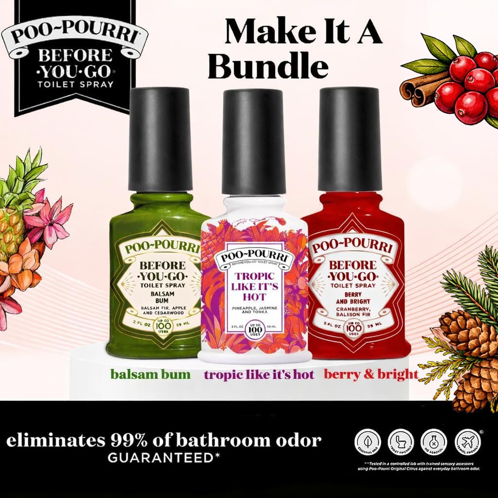 Poo-Pourri Tropic Like Its Hot, Berry & Bright, and Balsam Bum 2 Ounce Set - Image 9