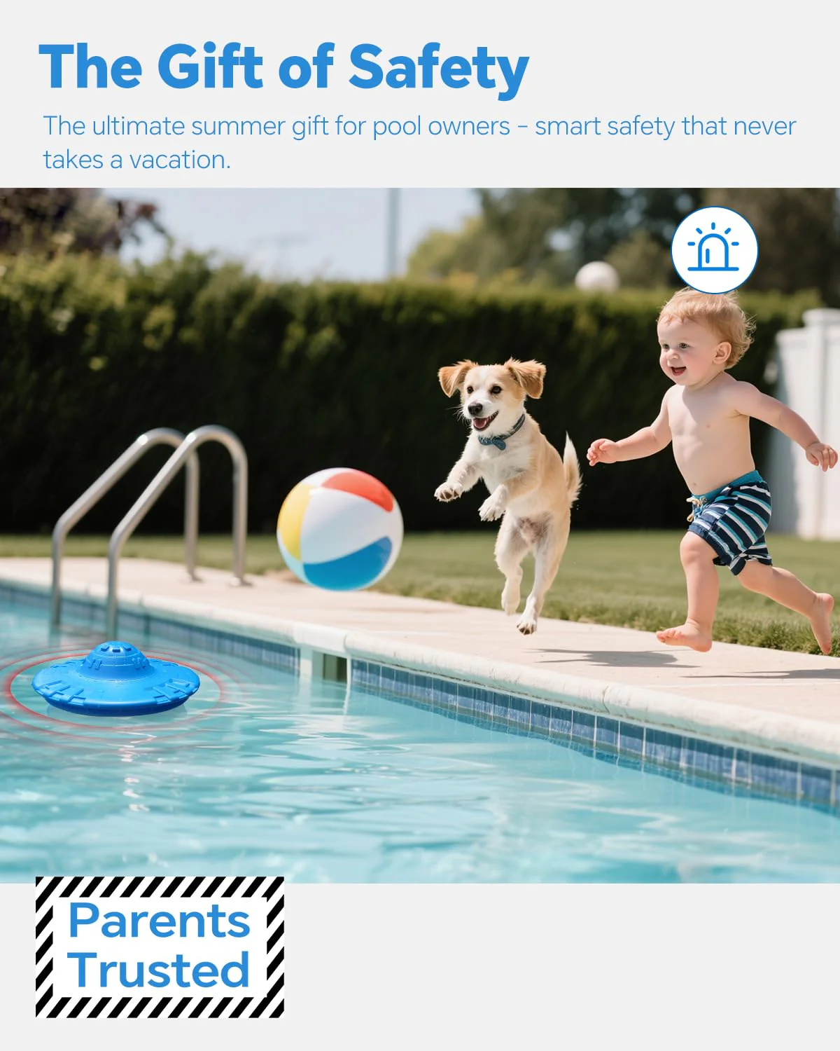 Pool Alarm, Floating Pool Safety Alarms for Inground & Above Ground Pools – Loud 110dB Alert, Adjustable Sensitivity, Protection for Kids & Pets (Blue) - Image 3
