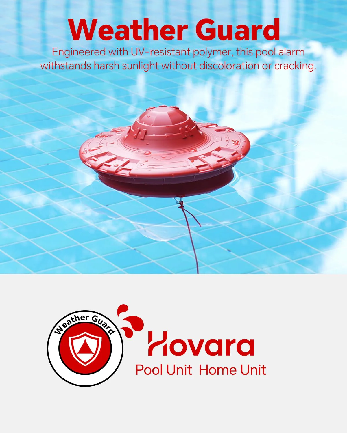 Pool Alarm, Floating Pool Safety Alarms for Inground & Above Ground Pools – Loud 110dB Alert, Adjustable Sensitivity, Protection for Kids & Pets (Hot Red) - Image 2