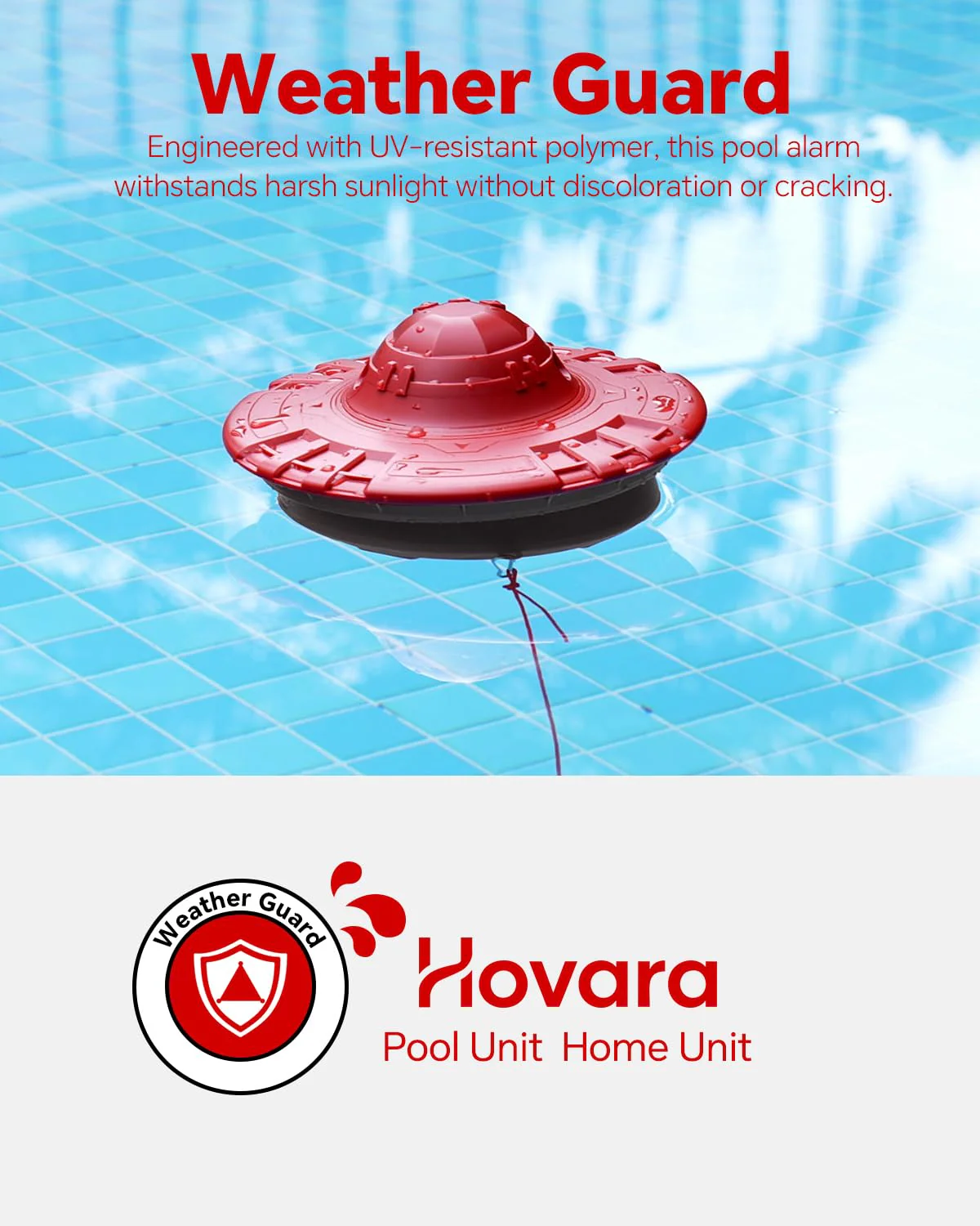 Pool Alarm, Floating Pool Safety Alarms for Inground & Above Ground Pools – Loud 110dB Alert, Adjustable Sensitivity, Protection for Kids & Pets (Red+Black) - Image 2