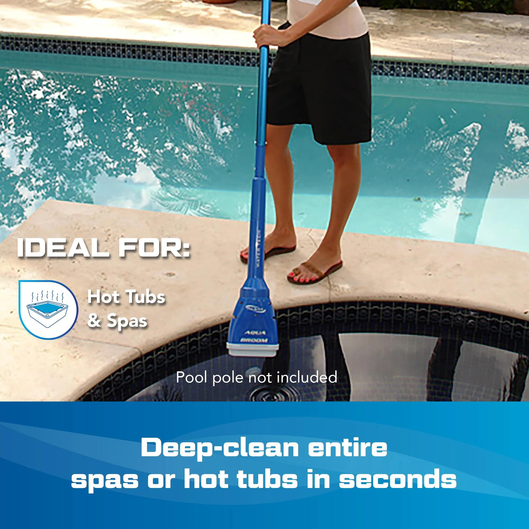 POOL BLASTER Aqua Broom Hot Tub Vacuum Cordless Spa Vac for Inflatable Above Ground and Inground Spas, Hot Tub Accessories, up to 3 Hours of Runtime, Battery-Powered, Lightweight Handheld Cleaner - Image 9