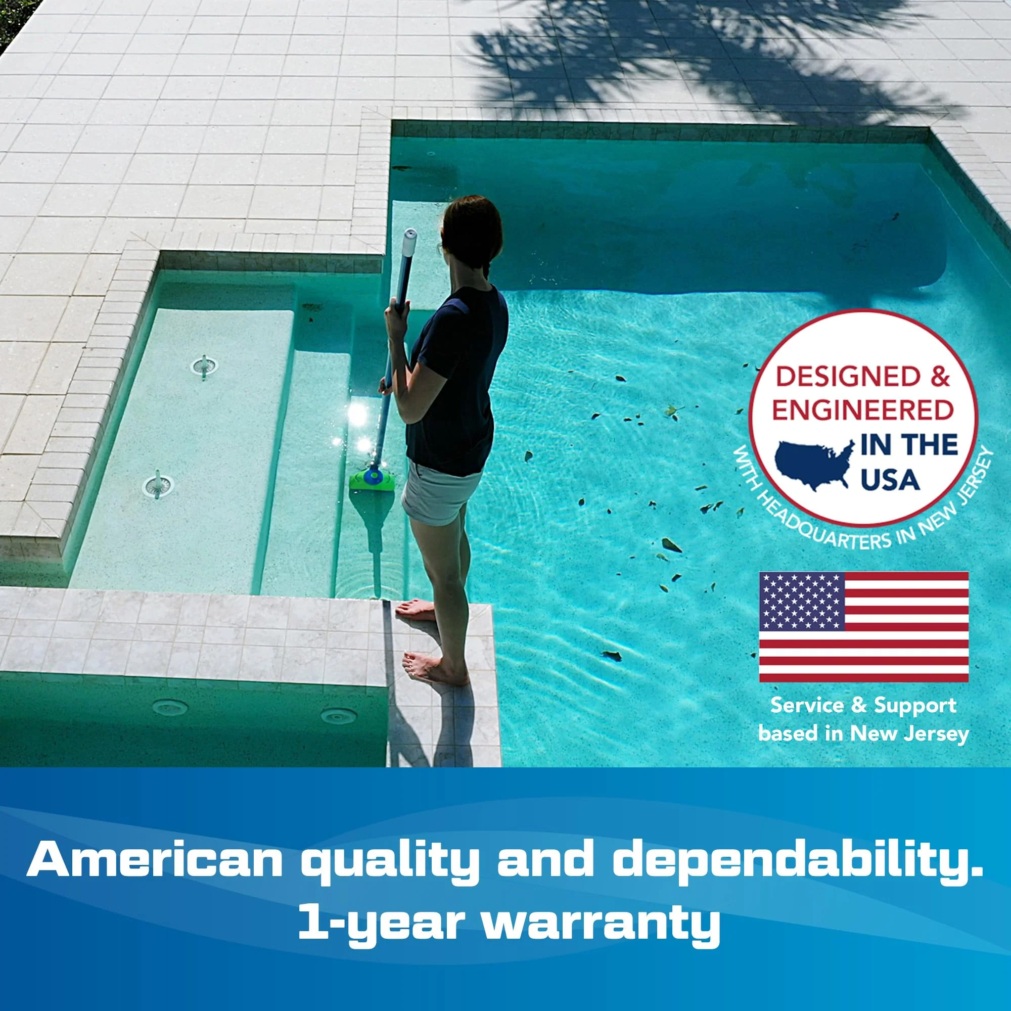 POOL BLASTER Aqua Broom Sweep XL Cordless Rechargeable Pool Vacuum for Hot Tub, Spa & Spot Cleaning in Above Ground & Inground Pools, 40 Min Run Time, Pole Set, Battery-Powered Hot Tub Vacuum Spa Vac - Image 3