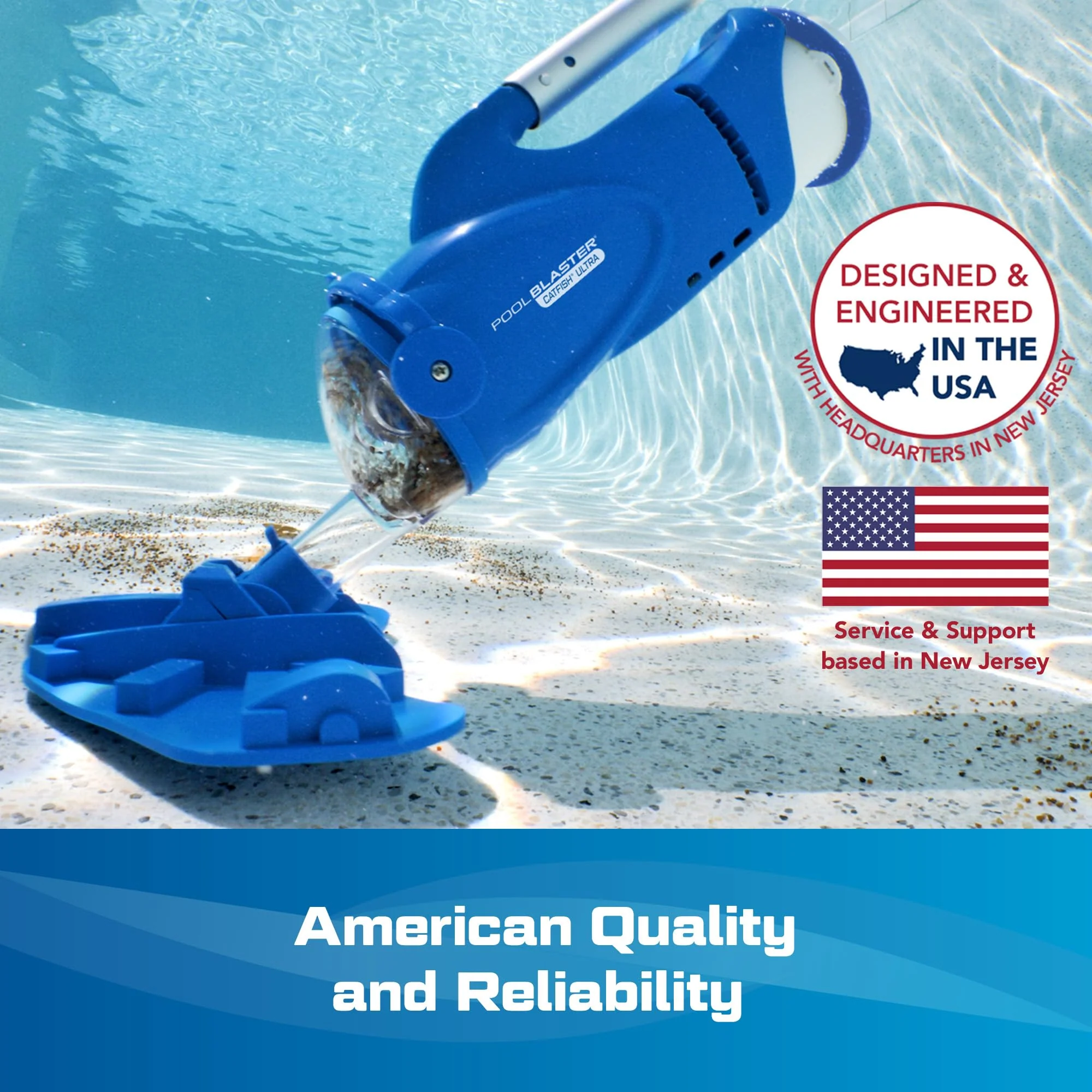 POOL BLASTER Catfish Ultra (Gen 2) Cordless Pool Vacuum, Increased Power & Capacity, Rechargeable, Manual, Battery-Powered, Swimming Pool Cleaner Ideal for Inground & Above Ground Pools, by Water Tech - Image 2