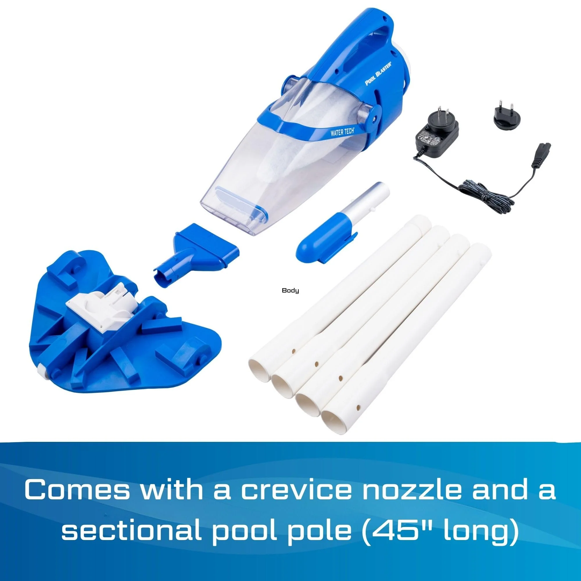 POOL BLASTER Centennial Cordless Pool Vacuum w/Pole Set - XL Debris Capacity & Advanced Filtration, Handheld Rechargeable Pool Cleaner for Sand, Silt & Leaves in Inground & Above Ground Pool - Image 4