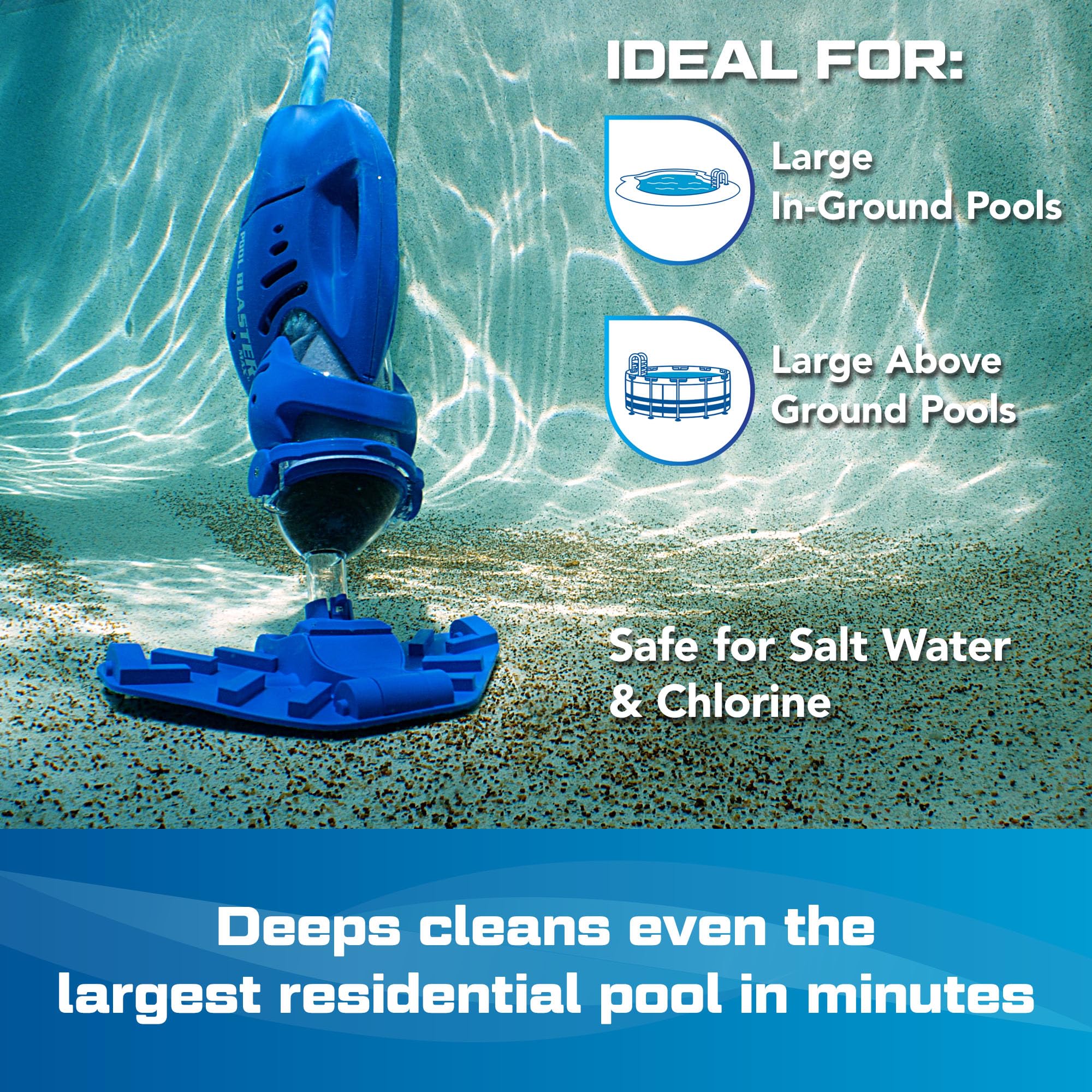 POOL BLASTER Max CG Cordless Pool Vacuum Deep Cleans Pools in Minutes, Spot-Cleans in Seconds, Strong Suction, 1 Hr Runtime, Handheld Rechargeable Swimming Pool Cleaner, Inground & Above Ground Pools - Image 8