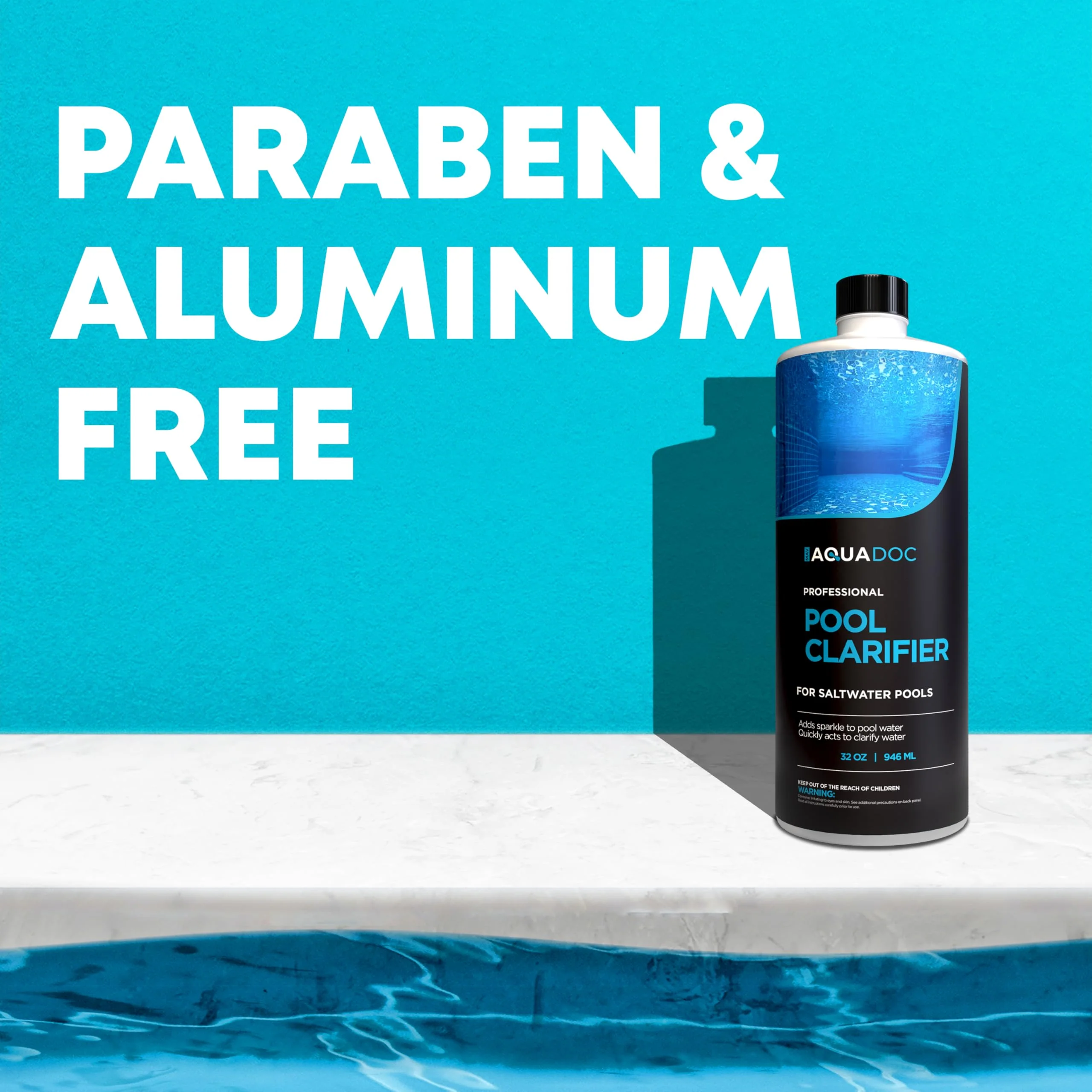 Pool Clarifier for Saltwater Pools - Pool Water Clarifier to Support Water Clarity in Inground and Above Ground Pools - Made in USA - AquaDoc - 32oz - Image 3