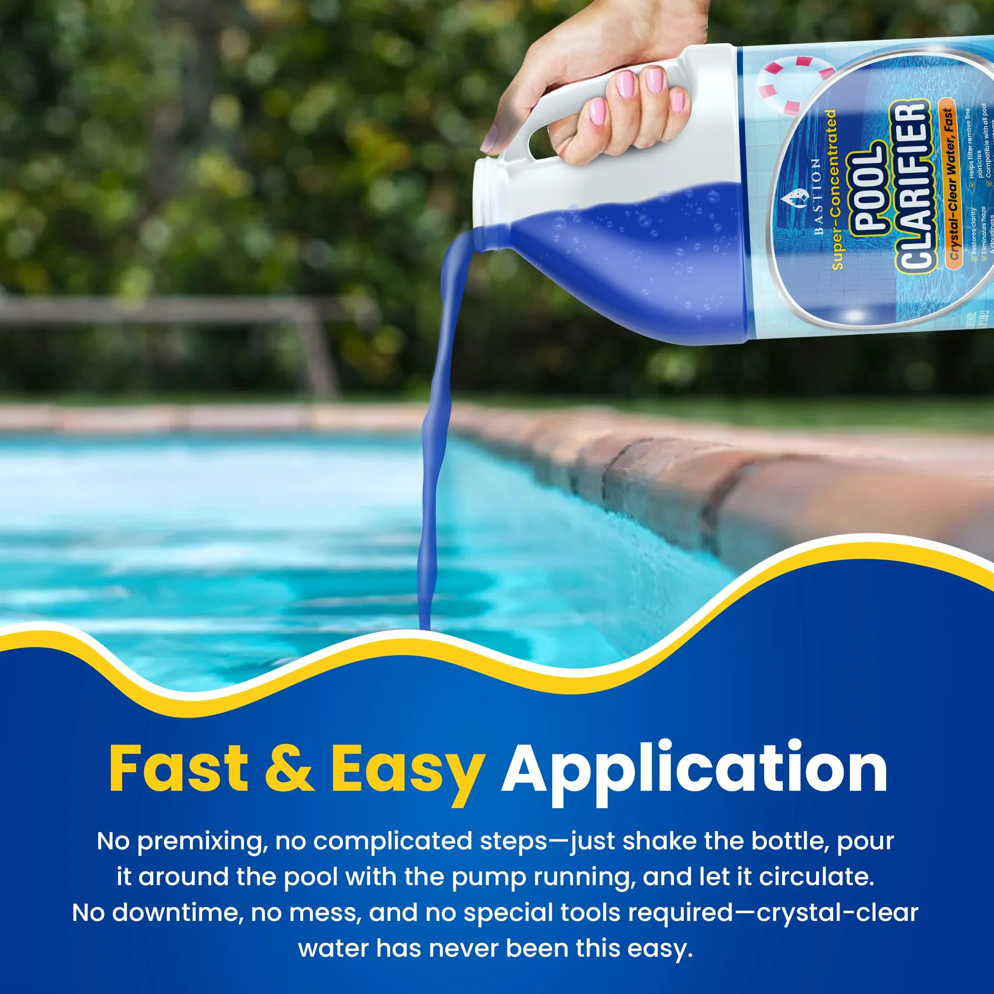 Pool Clarifier & Water Flocculant – Super Concentrated Floc for Cloudy Above Ground & Inground Swimming Pools – 64 oz – Chlorine, Saltwater, Chemicals Compatible – 1 oz Treats 5,000 Gallons - Image 3