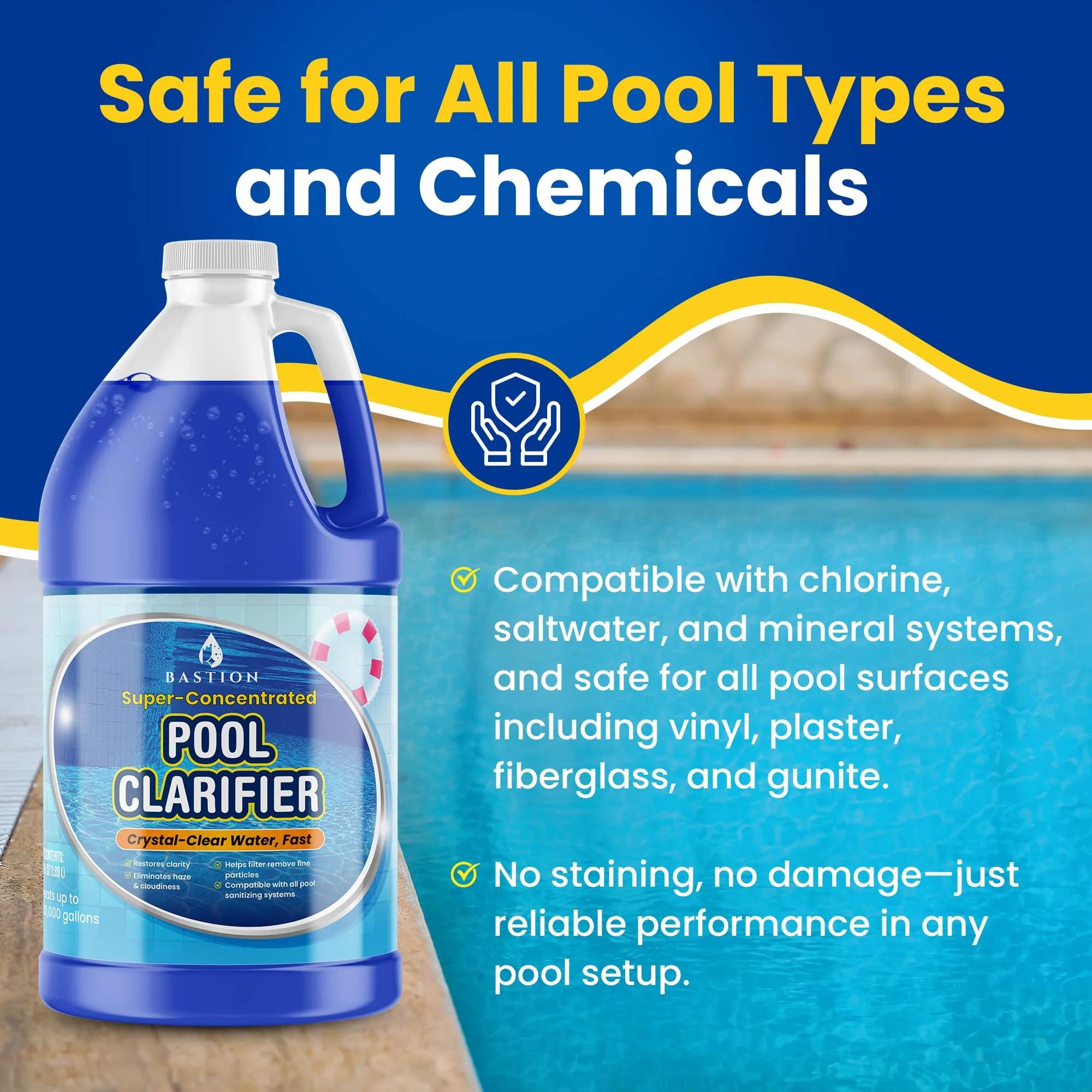 Pool Clarifier & Water Flocculant – Super Concentrated Floc for Cloudy Above Ground & Inground Swimming Pools – 64 oz – Chlorine, Saltwater, Chemicals Compatible – 1 oz Treats 5,000 Gallons - Image 4