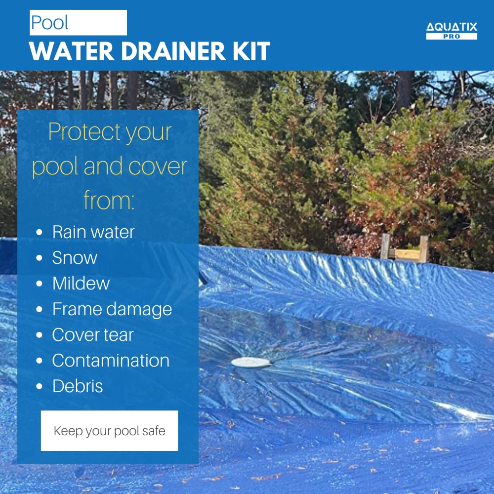 Pool Cover Drainer Kit for Above Ground Swimming Pools by Aquatix Pro, Premium Pool Cover Siphon with 16 Feet Hose & Pump, Suitable for All Coverings, Quick and Easy Water Drainage, 1 Year Warranty! - Image 6