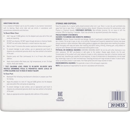 Pool Essentials® Shock Treatment, Clears Cloudy Water, Fast-Dissolving, 24-Pack, Granular - Image 10