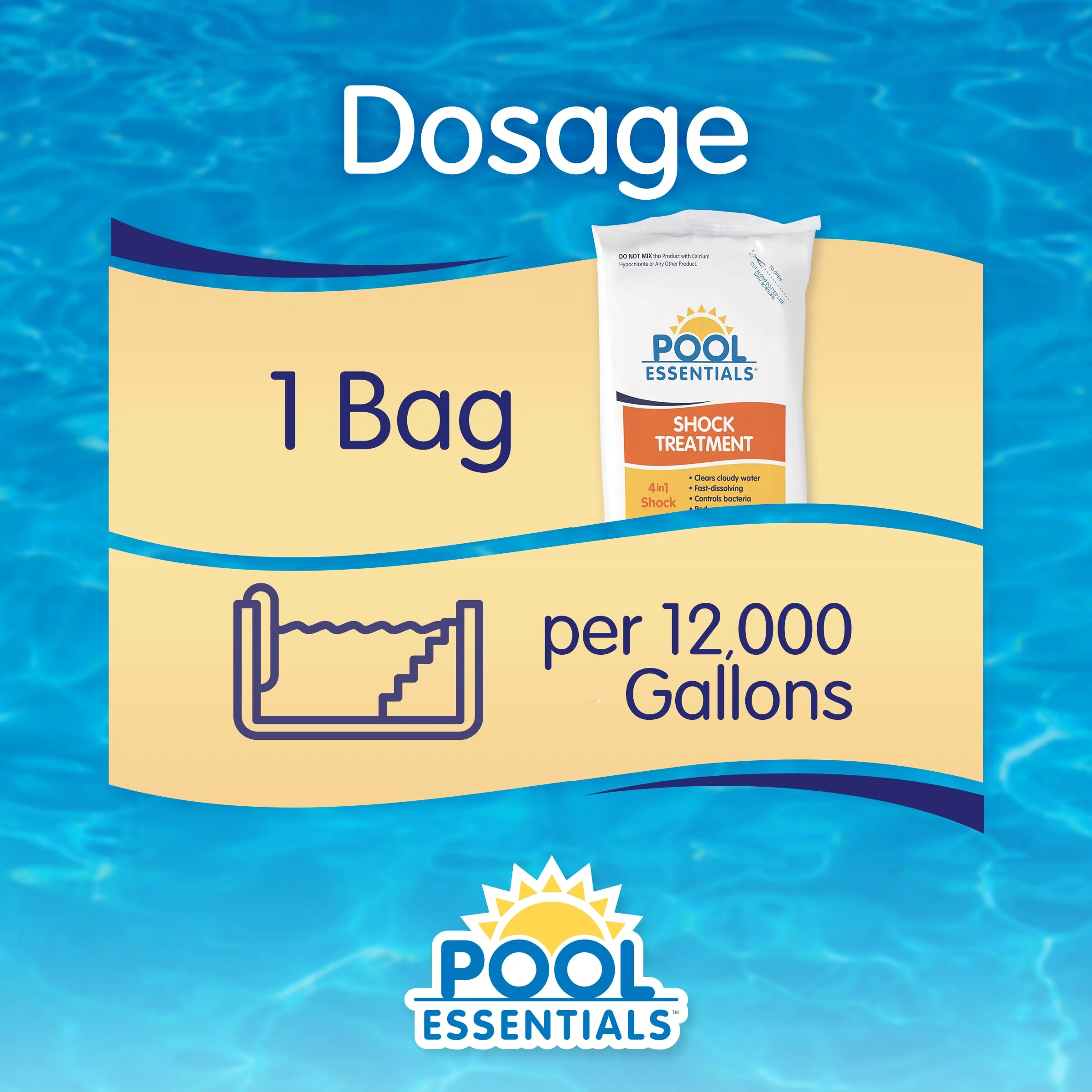 Pool Essentials® Shock Treatment, Clears Cloudy Water, Fast-Dissolving, 24-Pack, Granular - Image 6