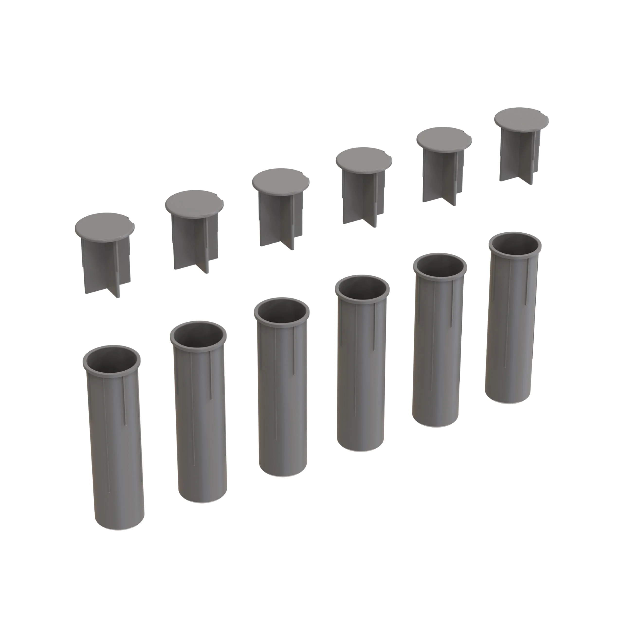 Pool Fence Deck Sleeves & Hole Caps - Putty 6 Pack - 1 Inch Pole Fencing, Inserts with Plugs, Universal Fit for DIY Safety Fence,
