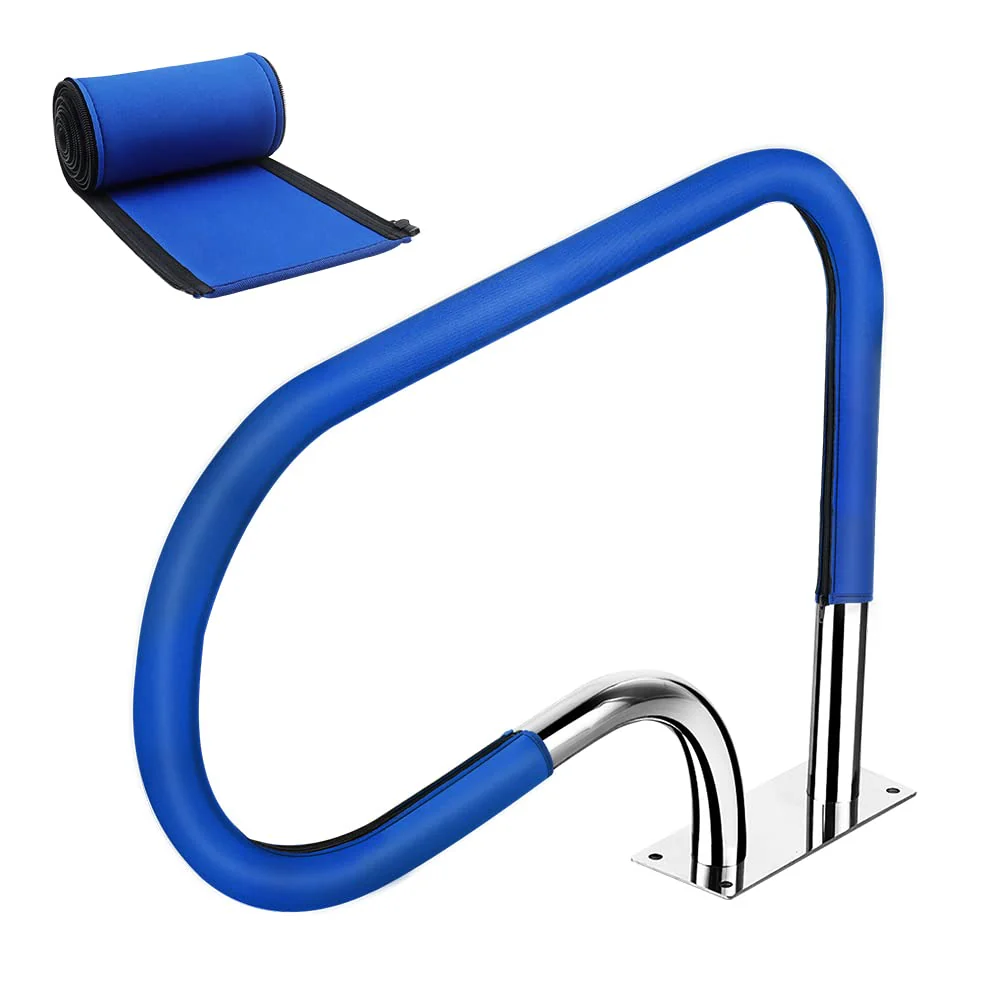 Pool Handrail Cover, 4 Feet Swimming Pool Hand Railing Covers with Zipper Slip Resistant Anti-Scald Safety Rail Grip Handles Sleeve for Swimming Pools Inground Ladder Hand Rail Grips-Blue - Image 2