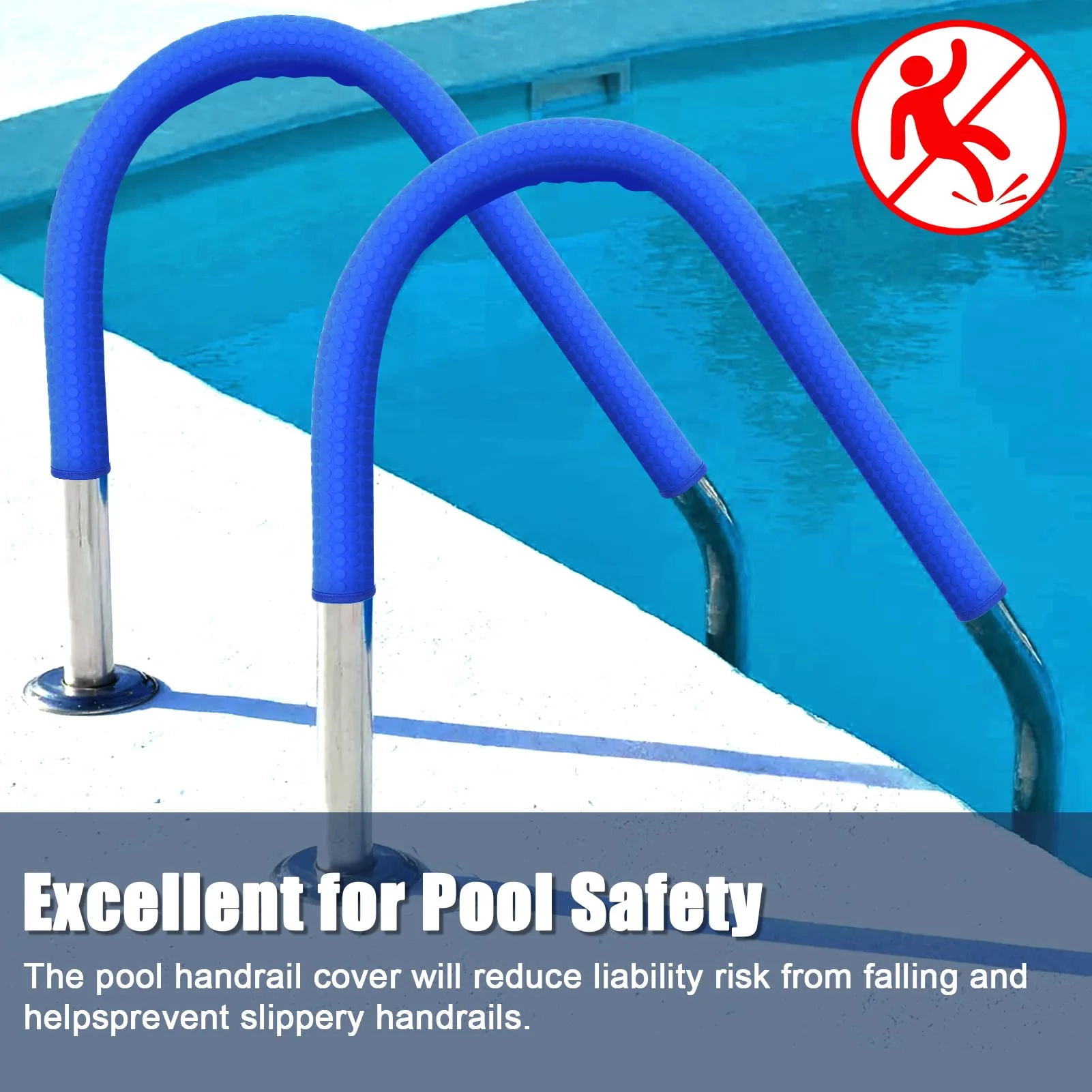 Pool Handrail Covers with Zippers 4 6 8 10 Ft Inground Swimming Pools Hand Rail Cover, Anti-Slip Cool Touch Heat Resistant, Royal Blue, Non Slip Swim Pool Railing Ladder Stair Handle Grip (10 Feet) - Image 7