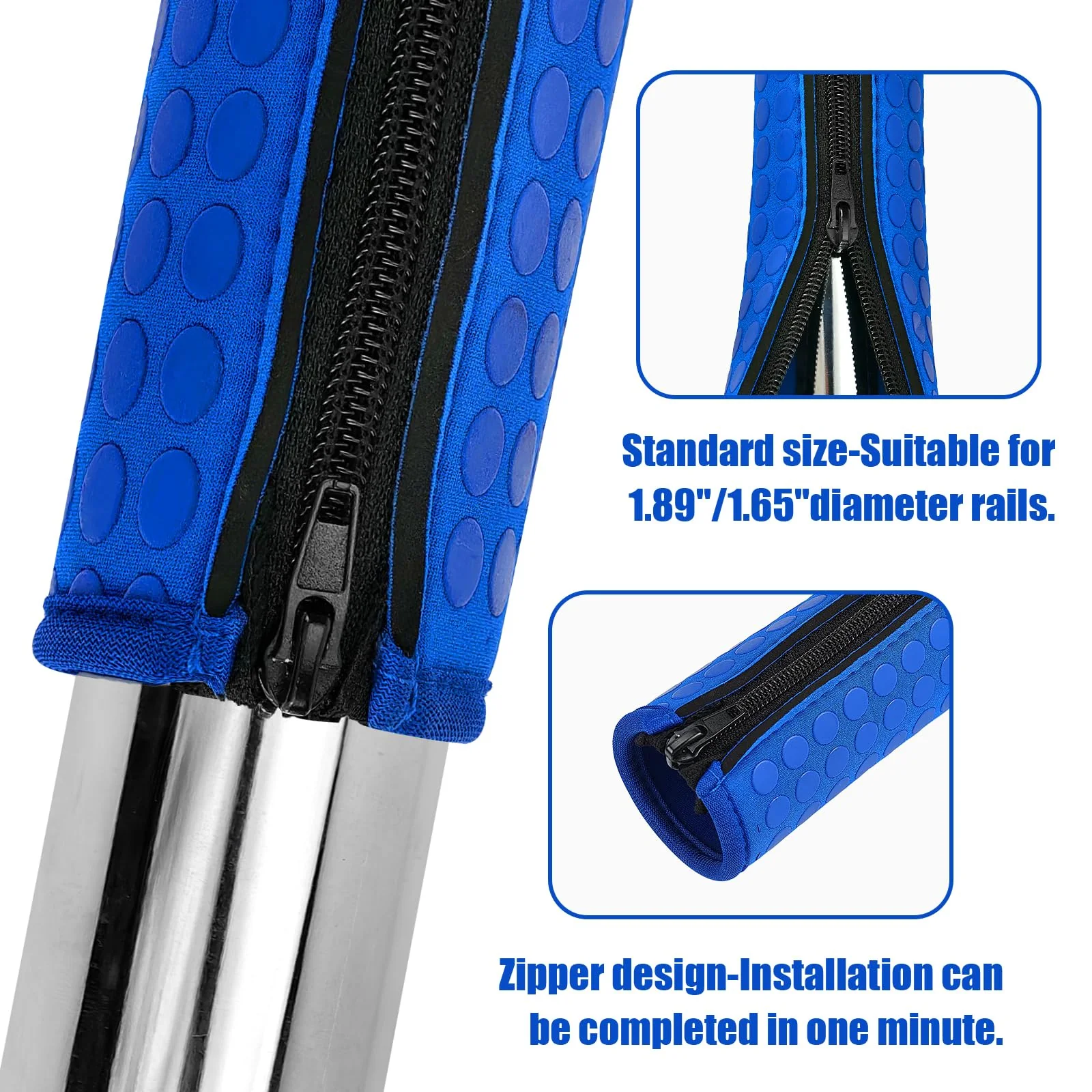 Pool Handrail Covers with Zippers 4 6 8 10 Ft Inground Swimming Pools Hand Rail Cover, Anti-Slip Cool Touch Heat Resistant, Royal Blue, Non Slip Swim Pool Railing Ladder Stair Handle Grip (6 Feet) - Image 5