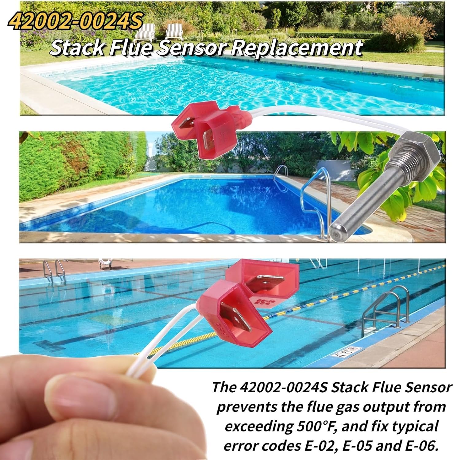 Pool Heater Repair Kit Includes Stack Flue Sensor, Thermistor & Switch for Pentair MasterTemp & Max-E-Therm Pool Heaters Replace# 42002-0024S, 42001-0053S, 42001-0060S, 42002-0025S, 42001-0063S - Image 5
