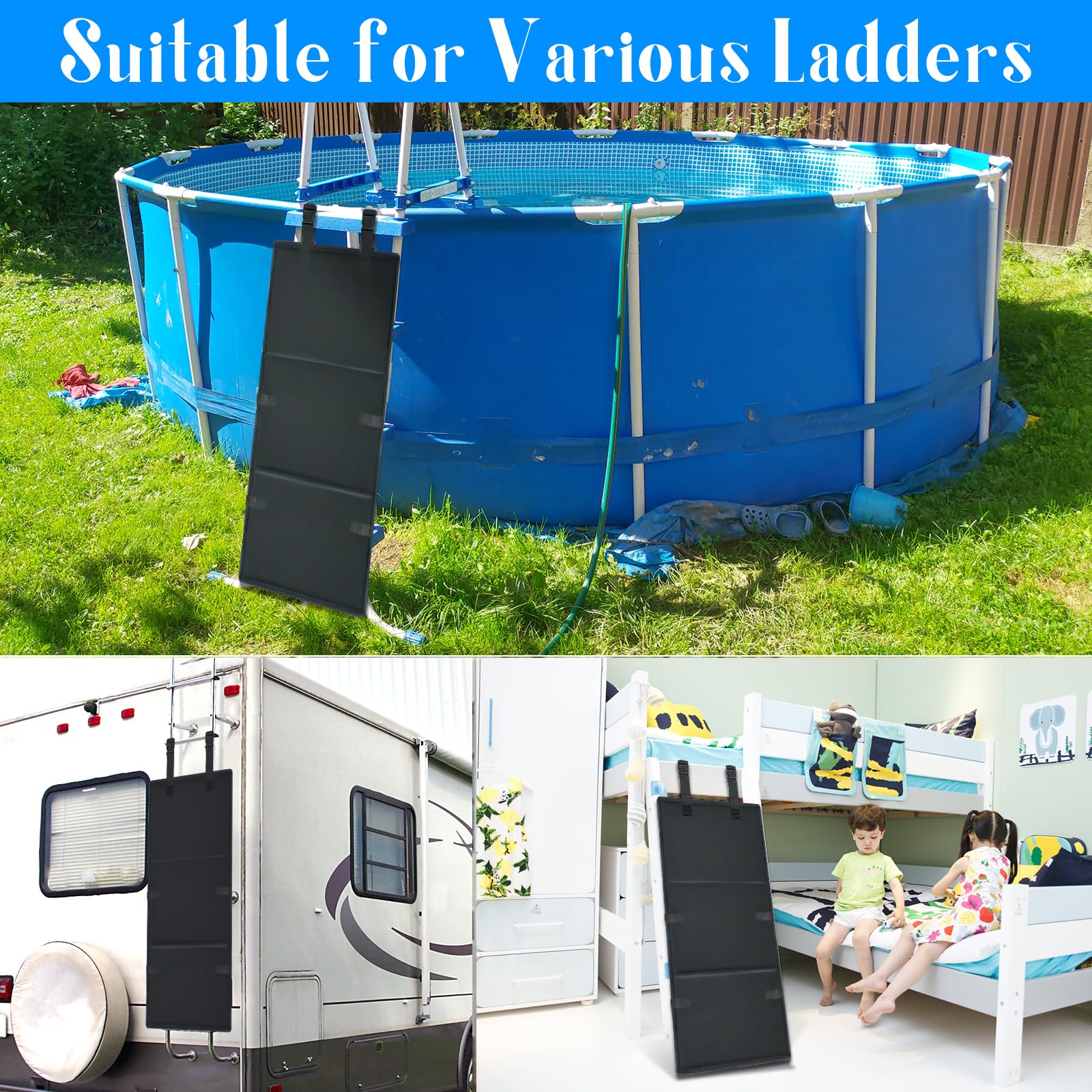 Pool Ladder Protector Cover 15x31.5in,Pool Ladder Guard for Above Ground Pool to Prevent Kids from Climbing,Falling,Bunk Bed Ladder Guard Protector - Image 2