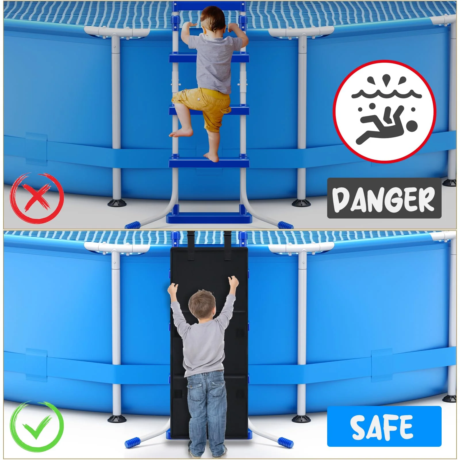 Pool Ladder Protector Cover 15x31.5in,Pool Ladder Guard for Above Ground Pool to Prevent Kids from Climbing,Falling,Bunk Bed Ladder Guard Protector - Image 7