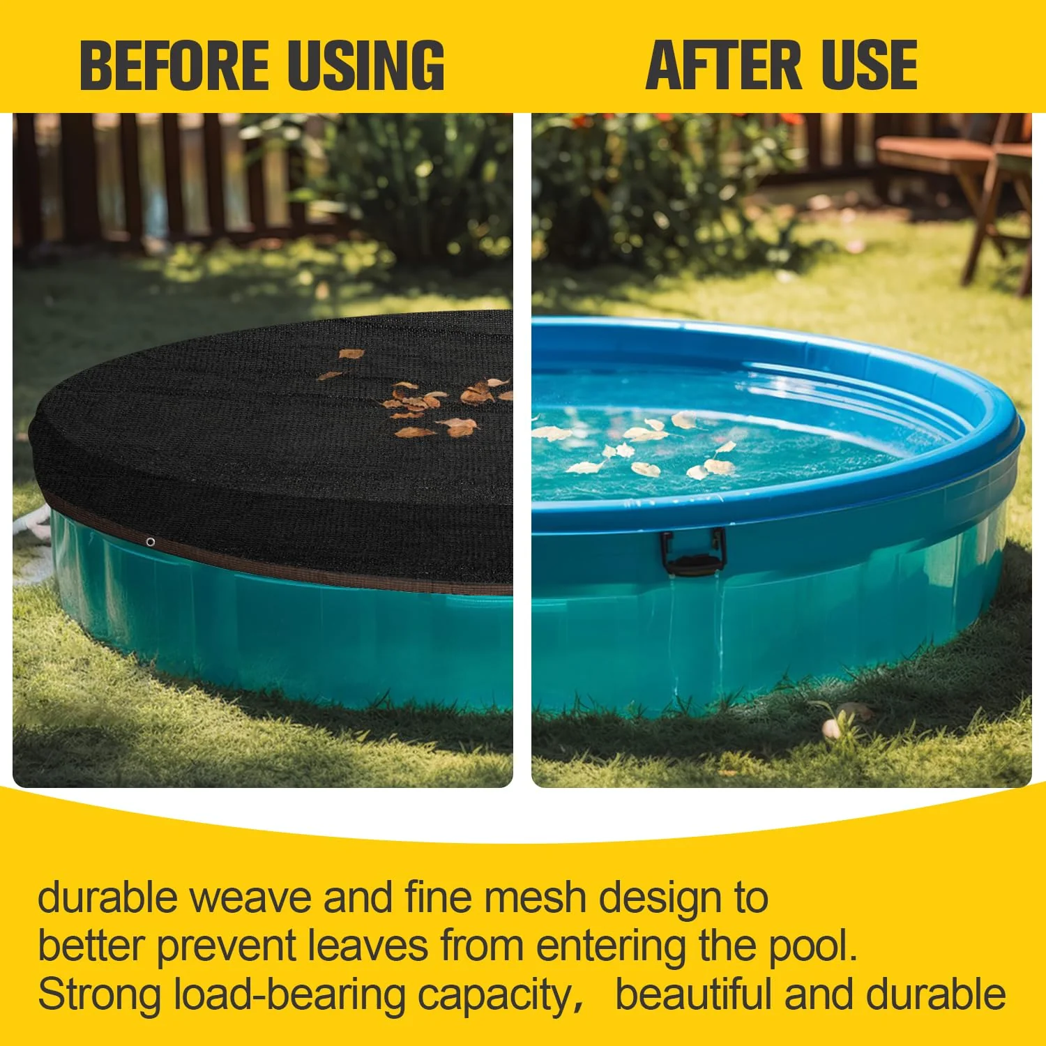 Pool Leaf Net Cover 24 ft Round, Fine Mesh Leaf Net for Above Ground Pool, Winter Pool Cover 24 ft Round Above Ground, Cover Size: 27-Feet Dia (Includes 3-feet Overlap) - Image 3