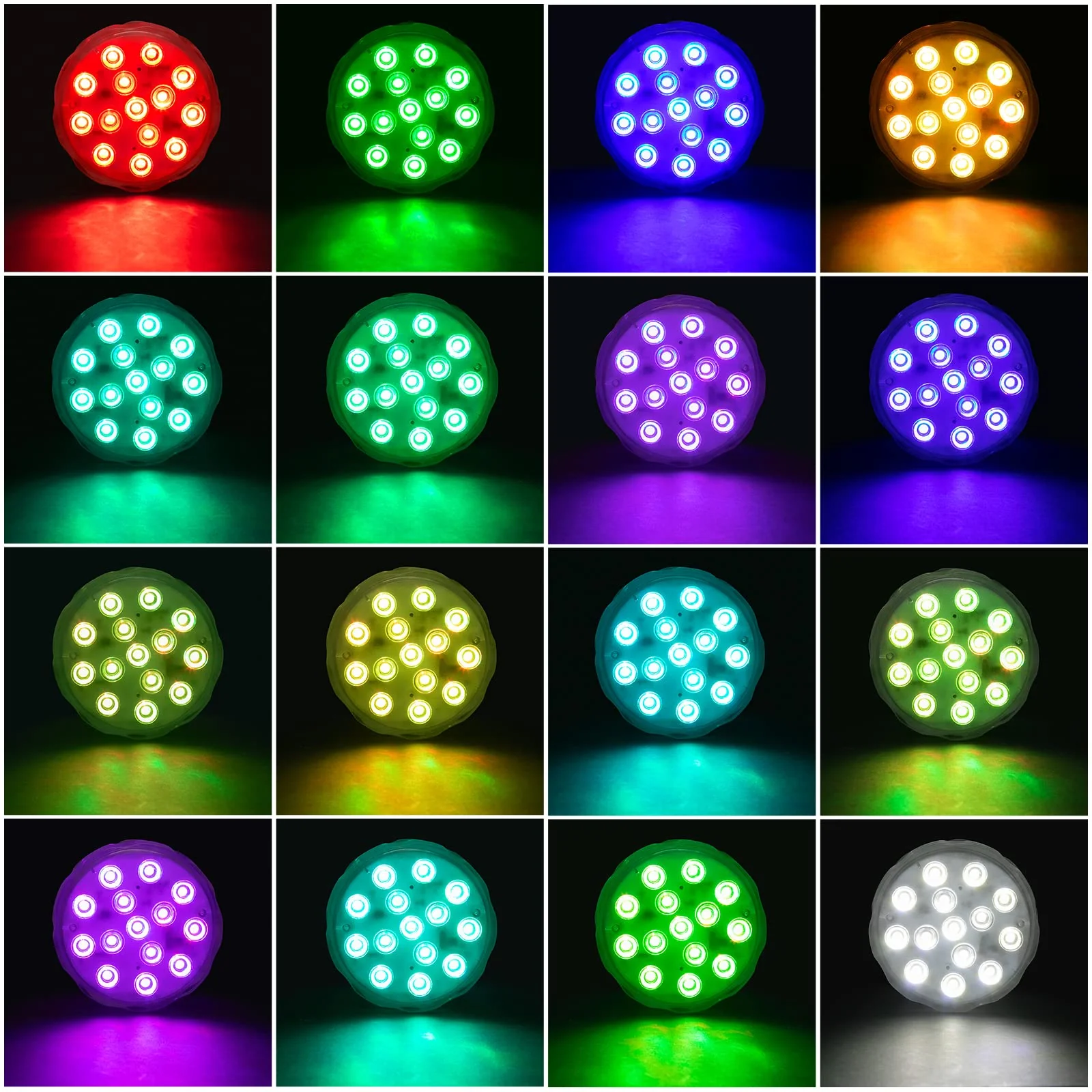 Pool Lights Submersible LED Light with Remote, Waterproof Pond Lights with Upgrade Suction Cups,Magnets, 16 Changeable Colors 3.35'' Battery LED light for Underground Pool Fountain Pond Aquarium - Image 4