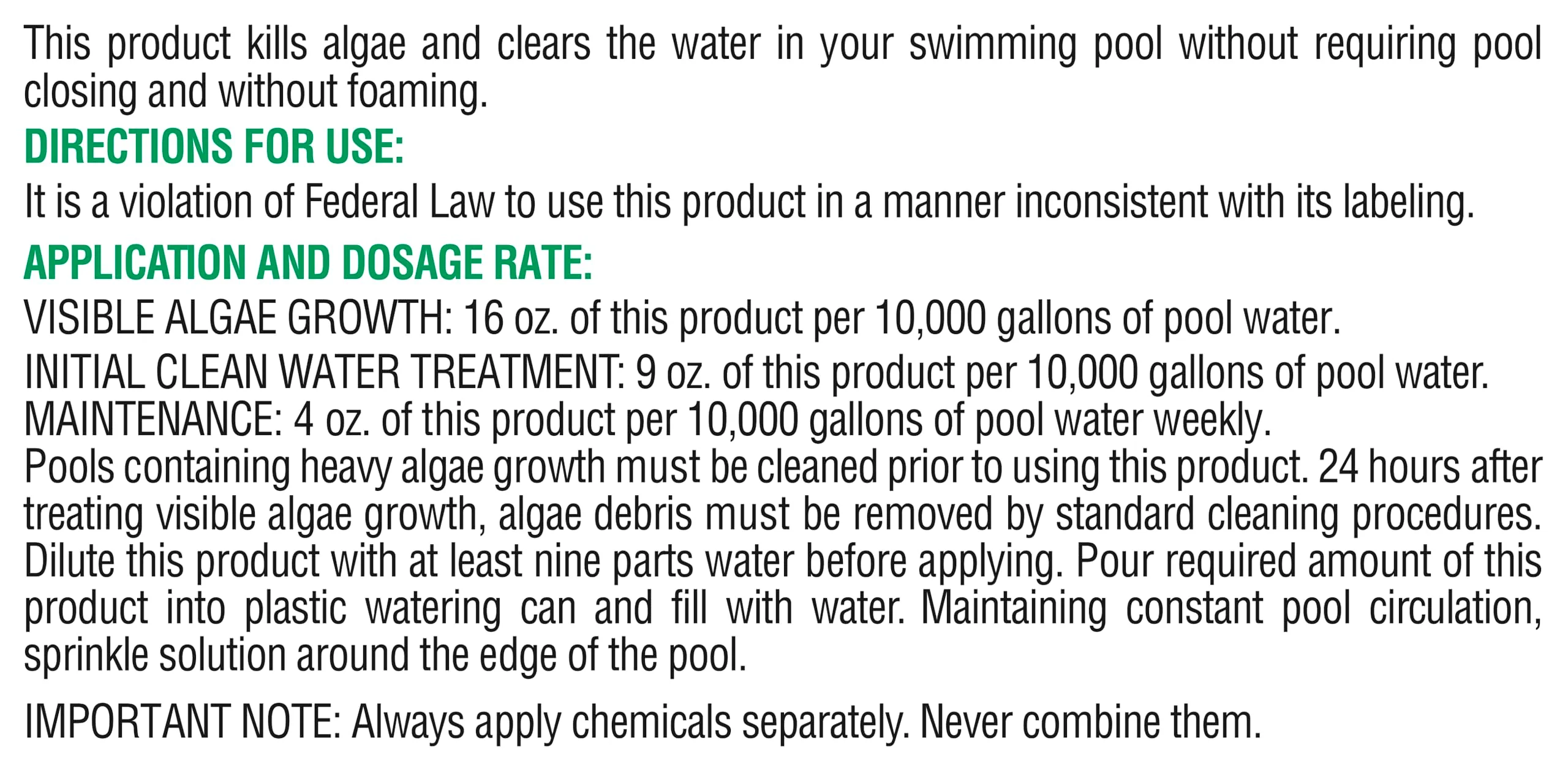 Pool Mate 1-Quart 2-Pack Concentrated Black Algaecide, Algaecide for Pool, Made in USA - Image 3