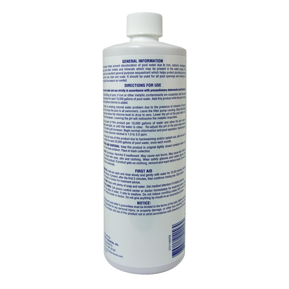 Pool Mate 1-Quart 2-Pack Concentrated Metal Out Stain and Mineral Inhibitor, Pool Metal Remover, Stain Remover, Made in USA - Image 5