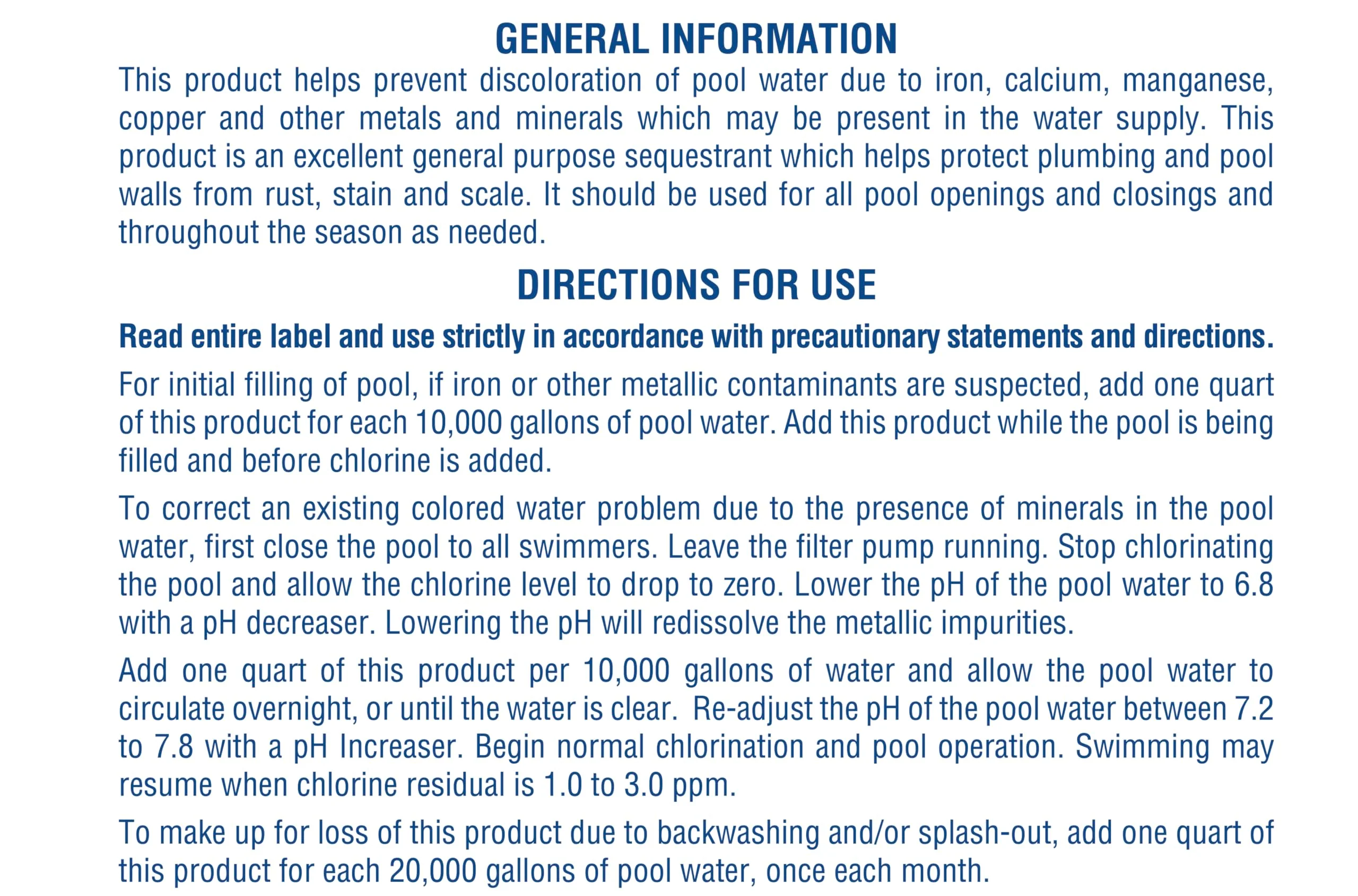 Pool Mate 1-Quart 4-Pack Concentrated Metal Out Stain and Mineral Inhibitor, Pool Metal Remover, Stain Remover, Made in USA - Image 8