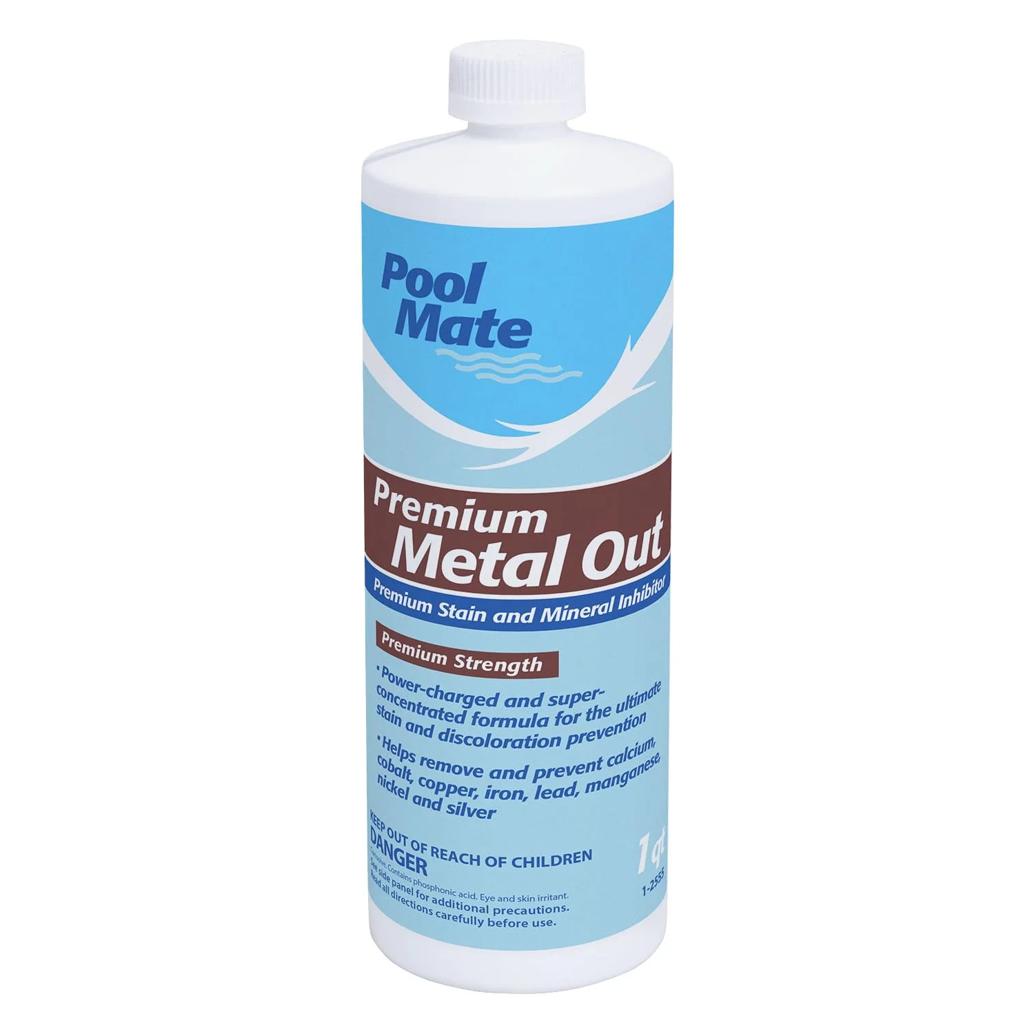 Pool Mate 1-Quart Premium Metal Out Stain and Mineral Inhibitor, Pool Metal Remover, Stain Remover, Made in USA