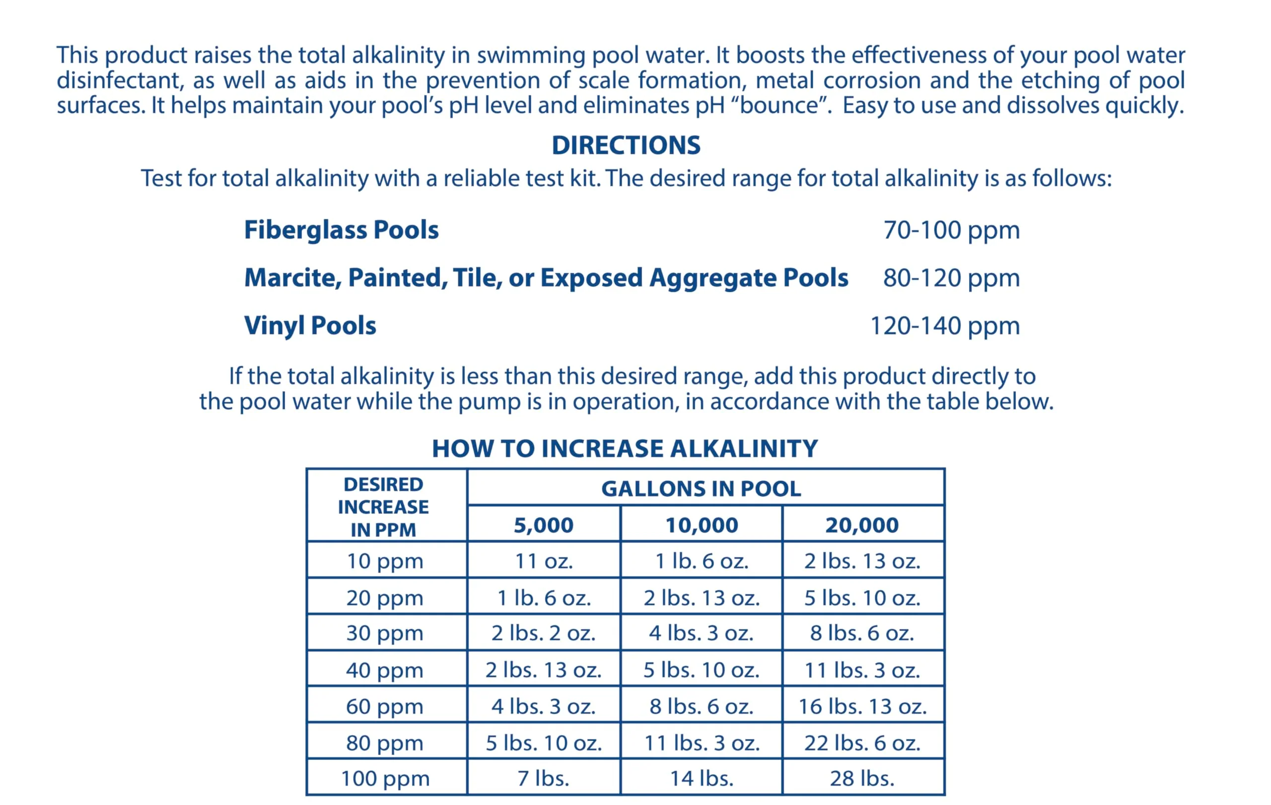 Pool Mate 10-Pounds Premium Alkalinity Increaser for Swimming Pools, 100% Sodium Bicarbonate - Image 2
