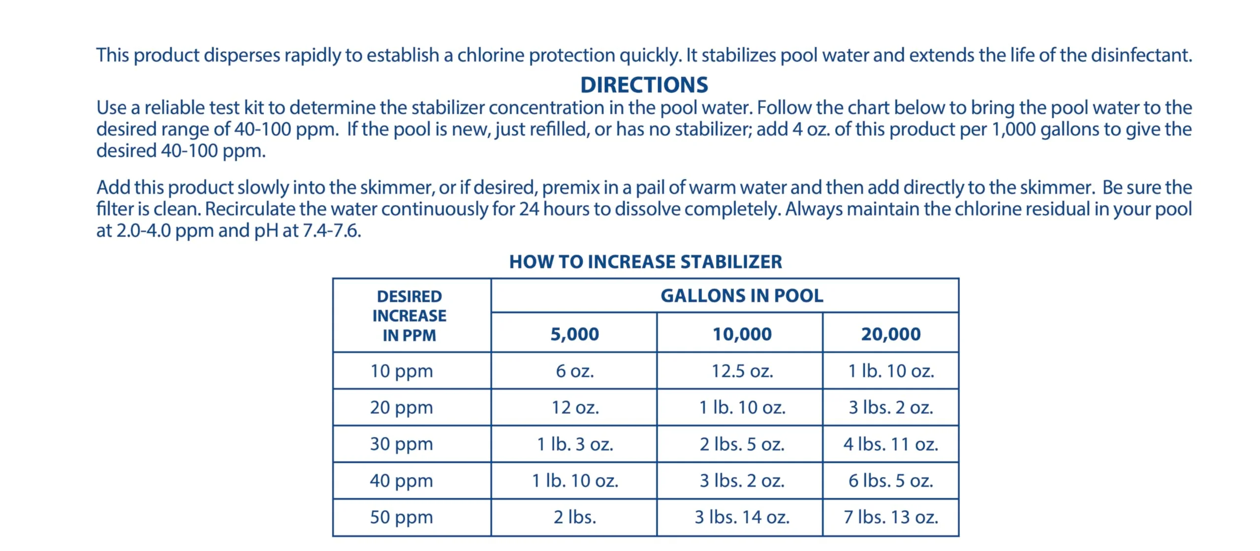 Pool Mate 7-Pounds Premium Pool Stabilizer and Conditioner, Concentrated Cyanuric Acid for Pools, Helps Chlorine Last Longer - Image 2