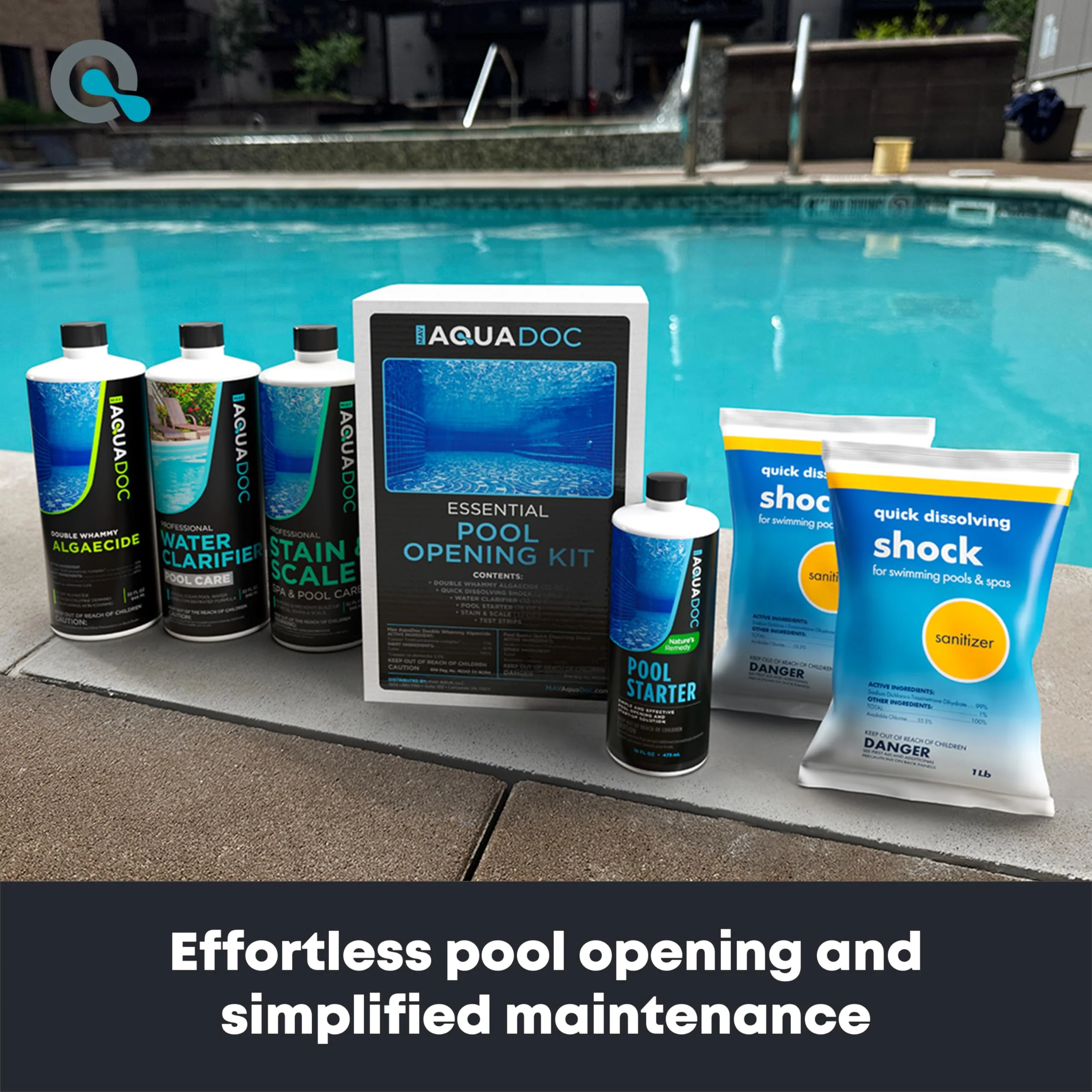 Pool Opening Kit - Pool Starter Kit for Inground Pool & Above Ground Pool Chemical Starter Kit to Open Your Pool - AquaDoc Pool Start Up Chemical Kit Designed for 15000 to 20000 Gallon Pool - Image 2