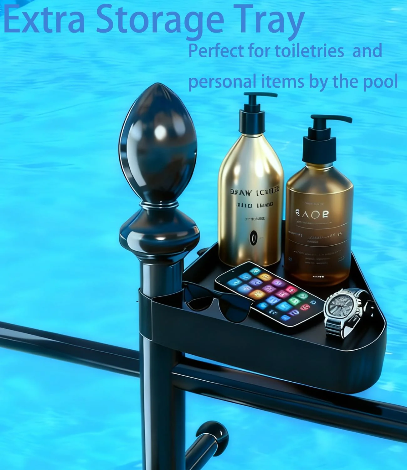 Pool Outdoor Towel Rack, Metal Heavy Duty Never Tilt Pool Accessories with Heavy Metal Base, 6 Bars Hot Tub Accessories Towel Dying Rack Towel Stand for Pool, Spa - Image 5