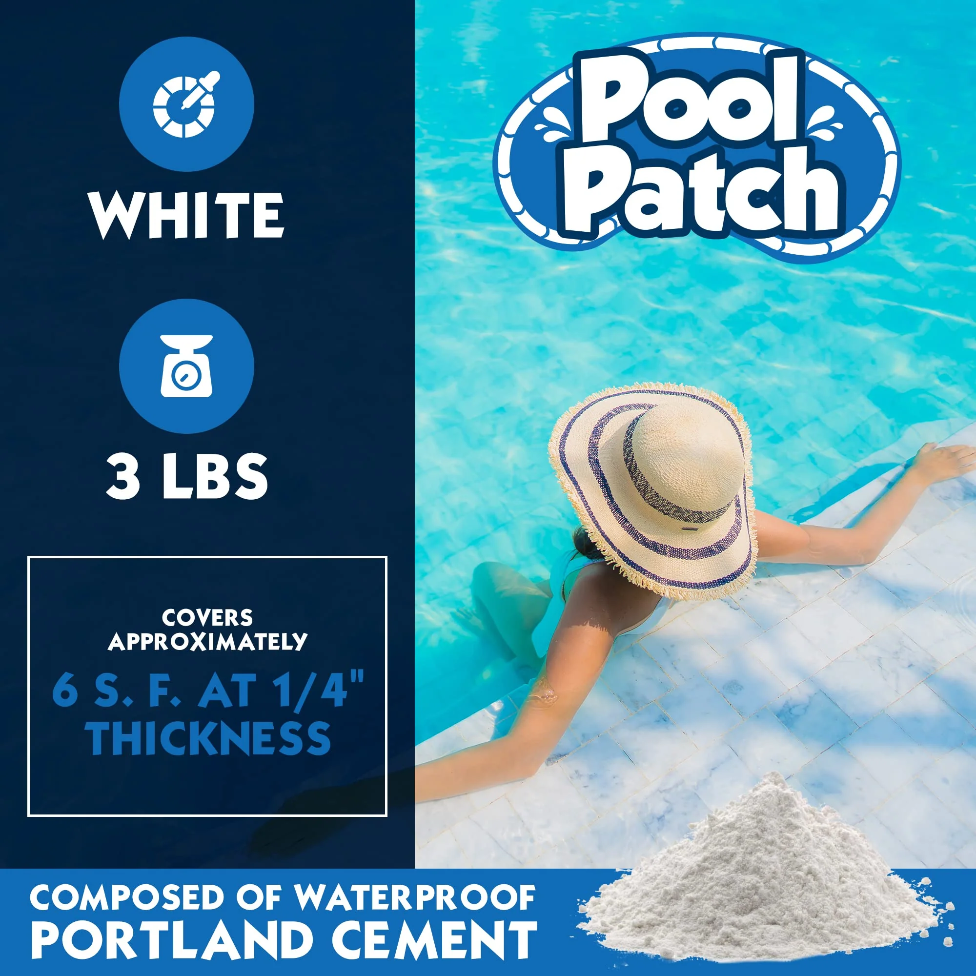 Pool Patch Pool Tile Adhesive Setting Repair Kit 3 lb - Easy to Mix and Apply Thinset Formula - Perfect to Glue Pool Tile - Quick-Drying, Extra Strong Bond - (coverage: approx. 6 sq. ft) - Image 3