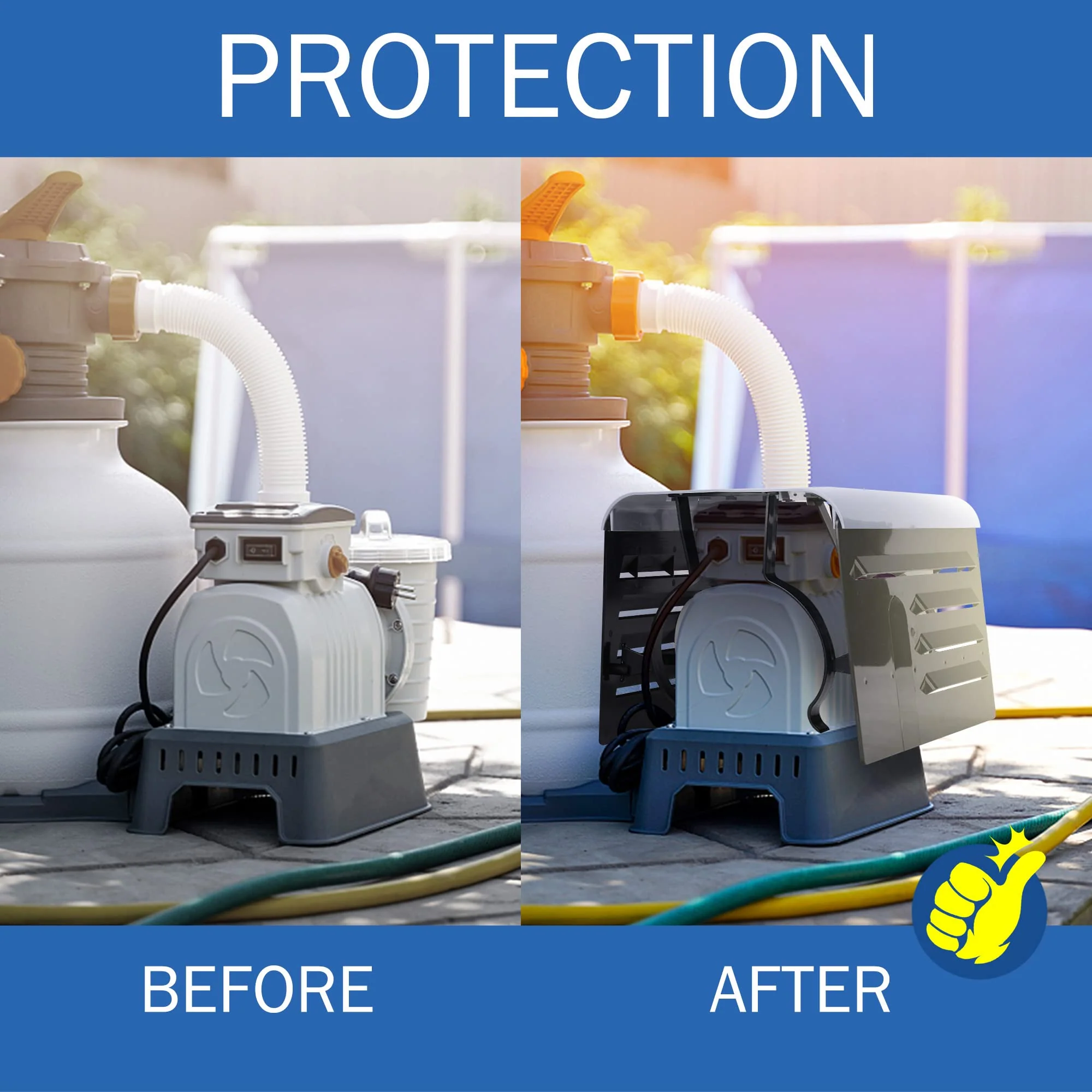Pool Pump Covers for Outside Units - ABS Adjustable Pool Pump Motor Cover - Swimming Pools Motor Cover for Above Ground Protection - Image 2