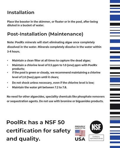 Pool RX 102001 6 Month Swimming Pool Algaecide Replacement, 8 oz, Blue - Image 2