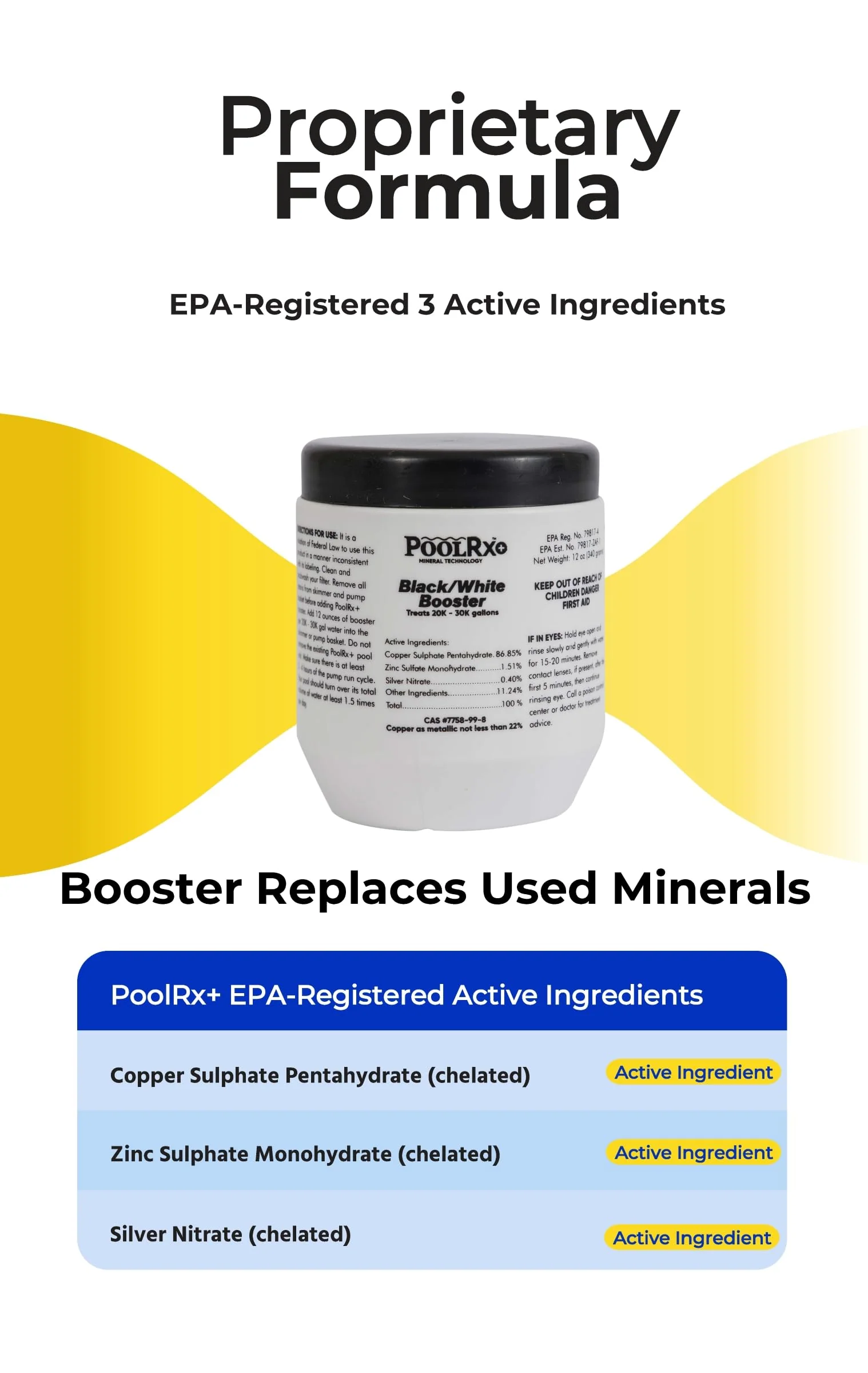 Pool RX 332066 PoolRX+ Booster Black Swimming Pool Algaecide, Single Unit - Image 15