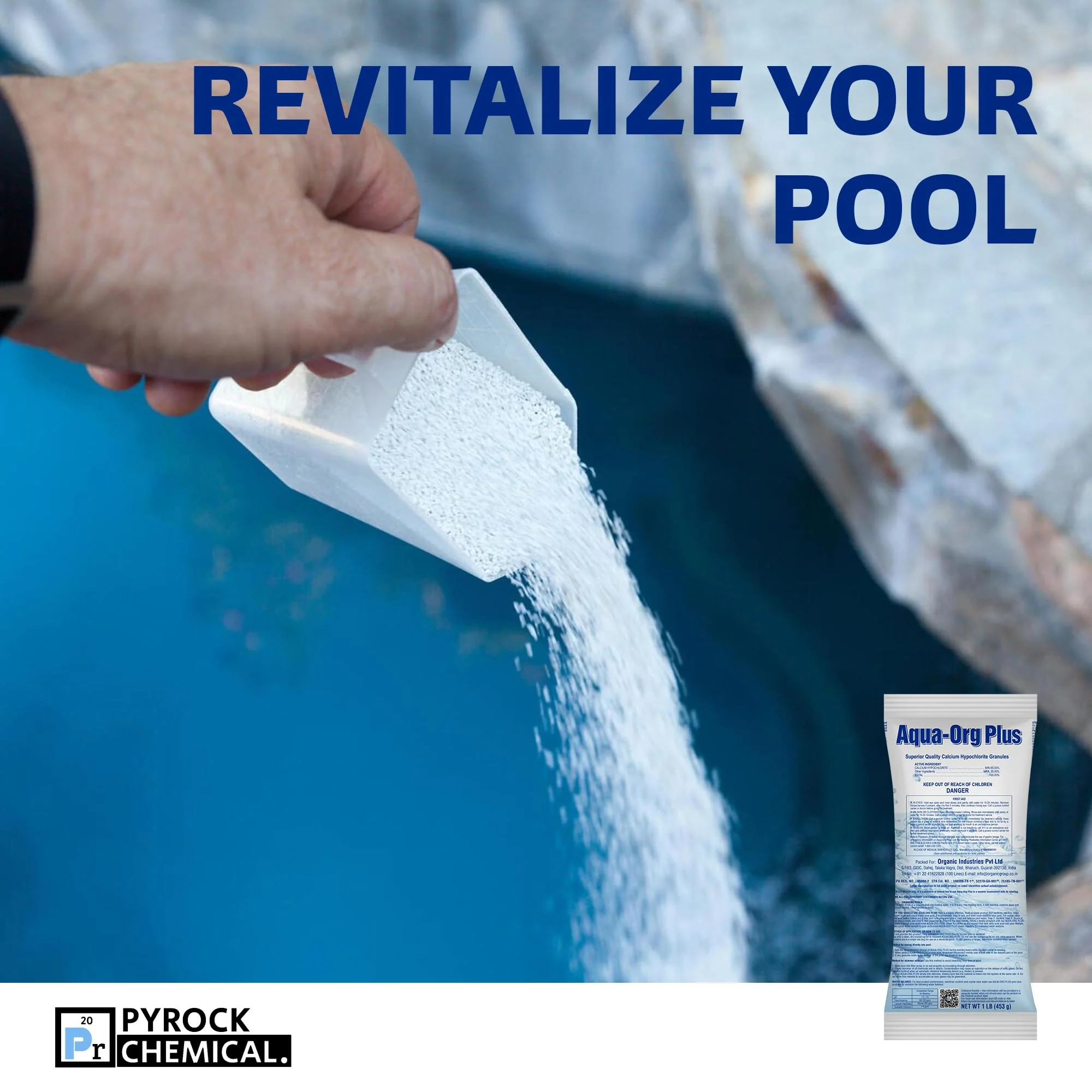 Pool Shock by Aqua Org Plus - 65% Granular Cal Hypo - Swimming Pool Shock for In-Ground, Above Ground, Spas & Hot Tubs - 24-Pack of 1 Pound Bags - Image 3