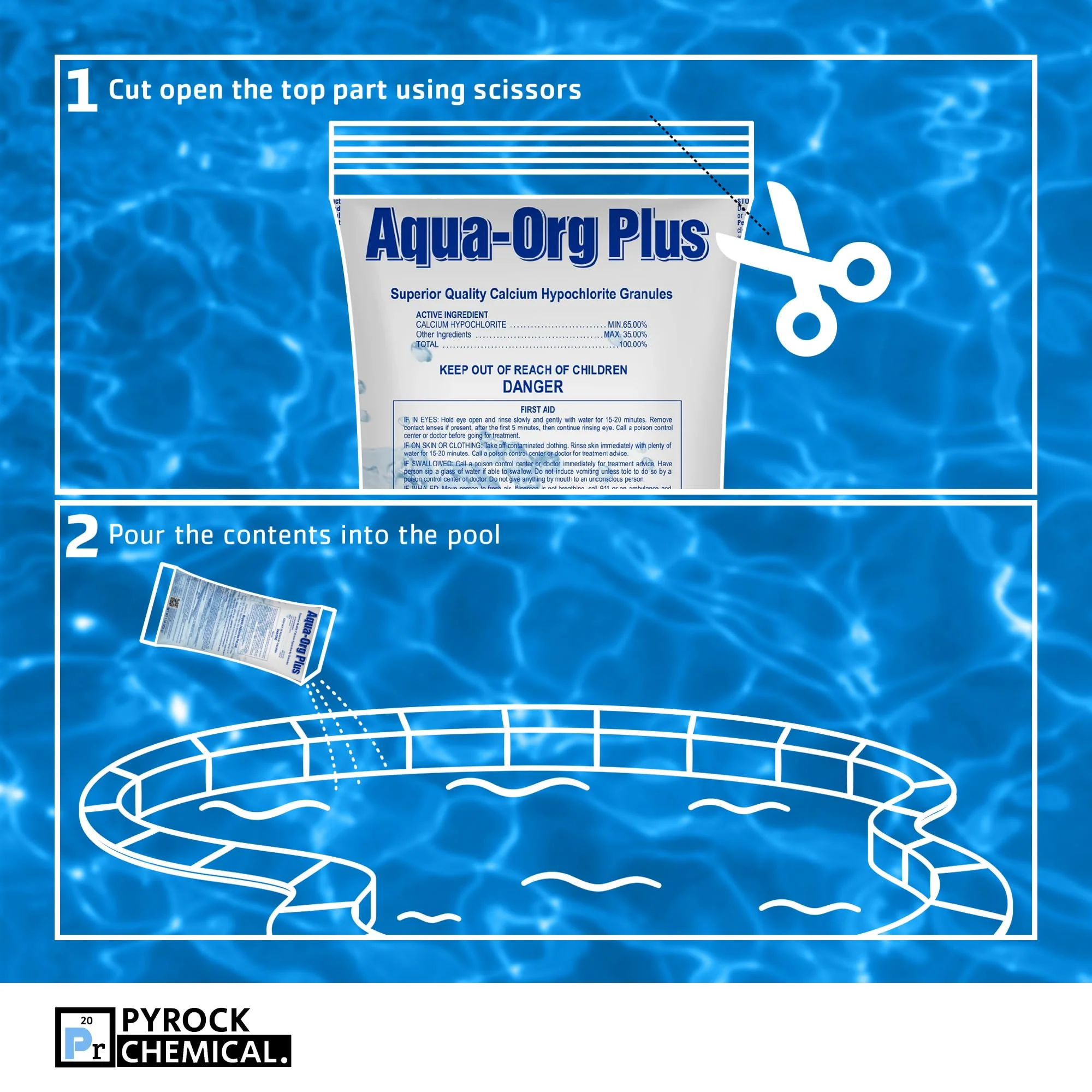 Pool Shock by Aqua Org Plus - 65% Granular Cal Hypo - Swimming Pool Shock for In-Ground, Above Ground, Spas & Hot Tubs - 24-Pack of 1 Pound Bags - Image 5