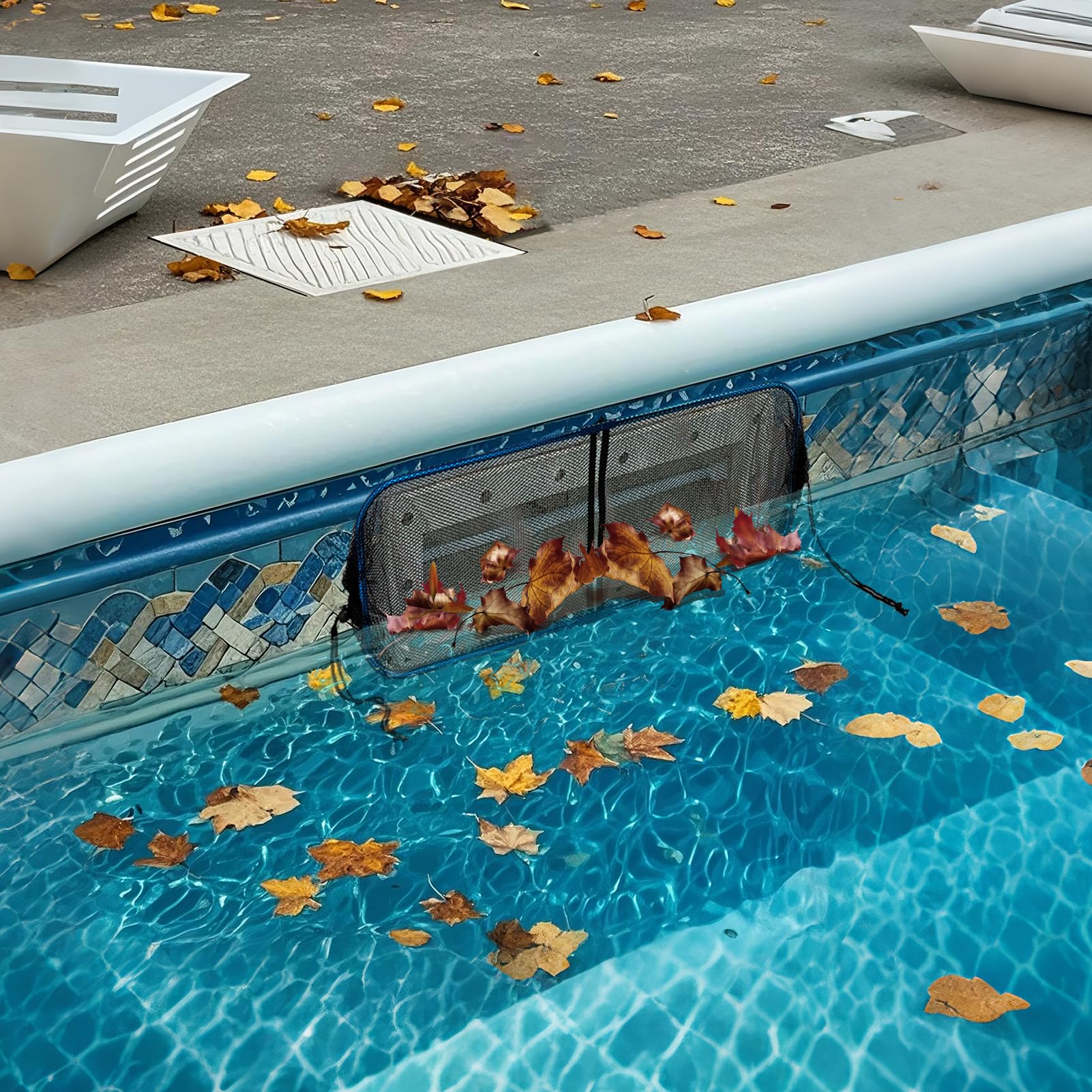 Pool Skimmer Screen Guard, Anti Rust Swimming Pool Skimmer Leaf Guard Net Blocker for Inground Above Ground Vinyl Lined, Pool Skimmer Leaf Catcher with Fine Mesh & Ultra Fine Mesh Easy to Install - Image 2