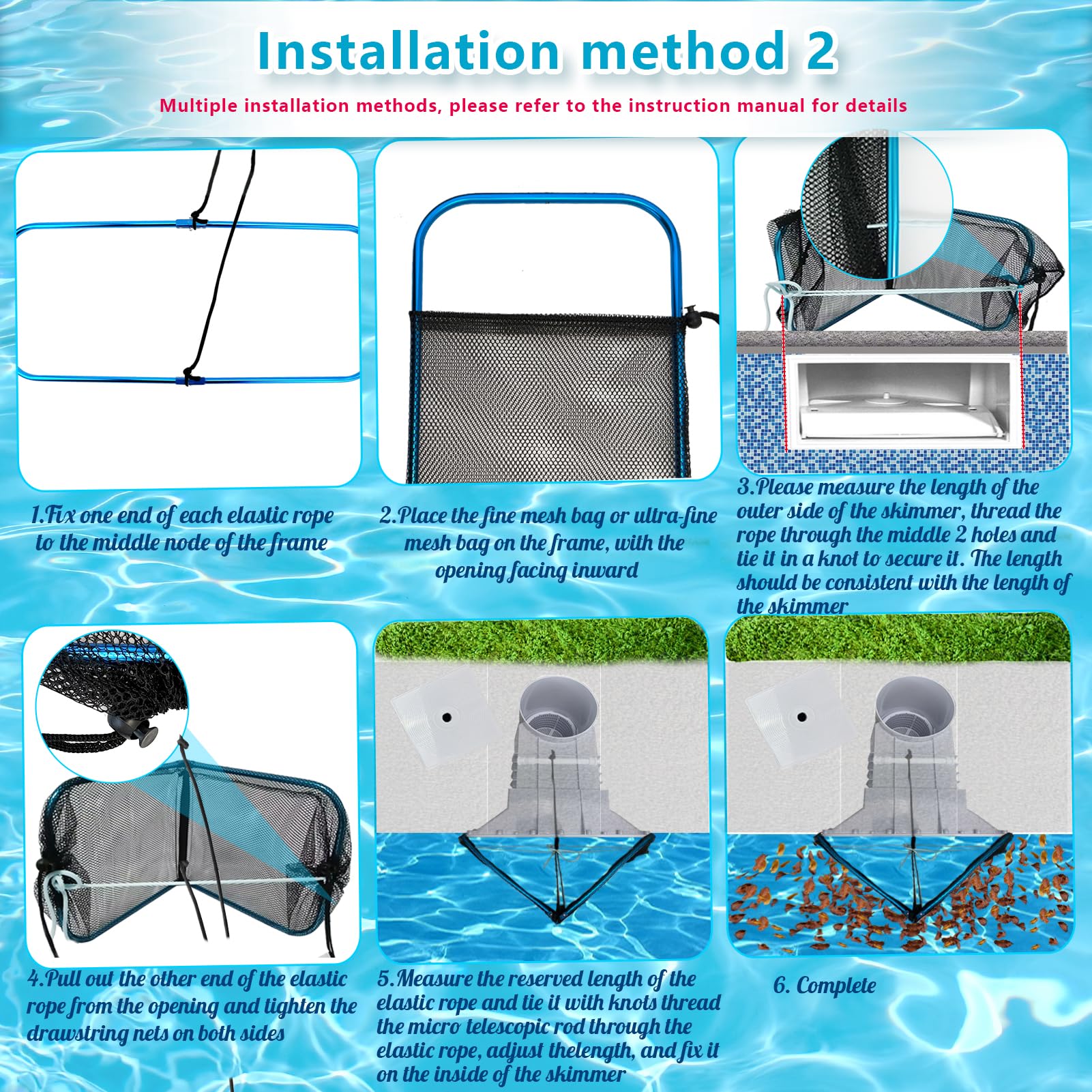 Pool Skimmer Screen Guard, Anti Rust Swimming Pool Skimmer Leaf Guard Net Blocker for Inground Above Ground Vinyl Lined, Pool Skimmer Leaf Catcher with Fine Mesh & Ultra Fine Mesh Easy to Install - Image 3