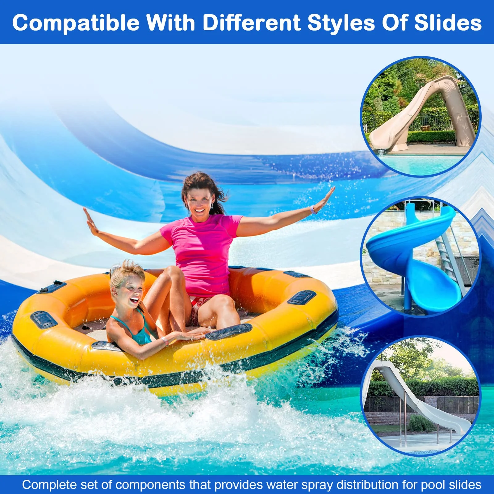 Pool Slide Water Tubing Kit, Spray Hose Kit/Parts for Inground Pool Slide, Swimming Pool Slide Water Sprayer - Image 3