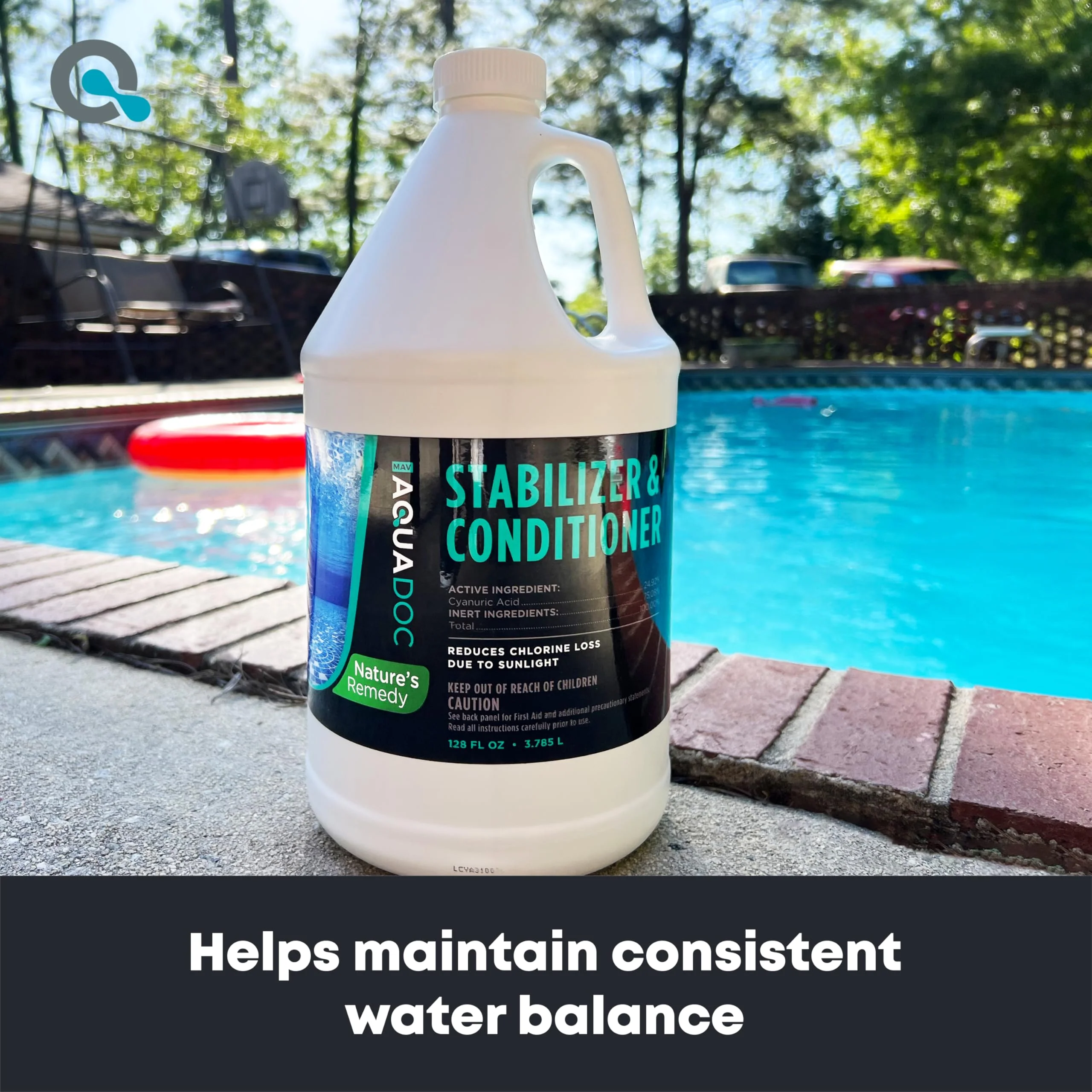 Pool Stabilizer and Conditioner for Swimming Pools - Maximum Strength Swimming Pool Conditioner and Cyanuric Acid for Pools - Helps with Pool Water Evaporation - AquaDoc Pool Supplies - Image 2