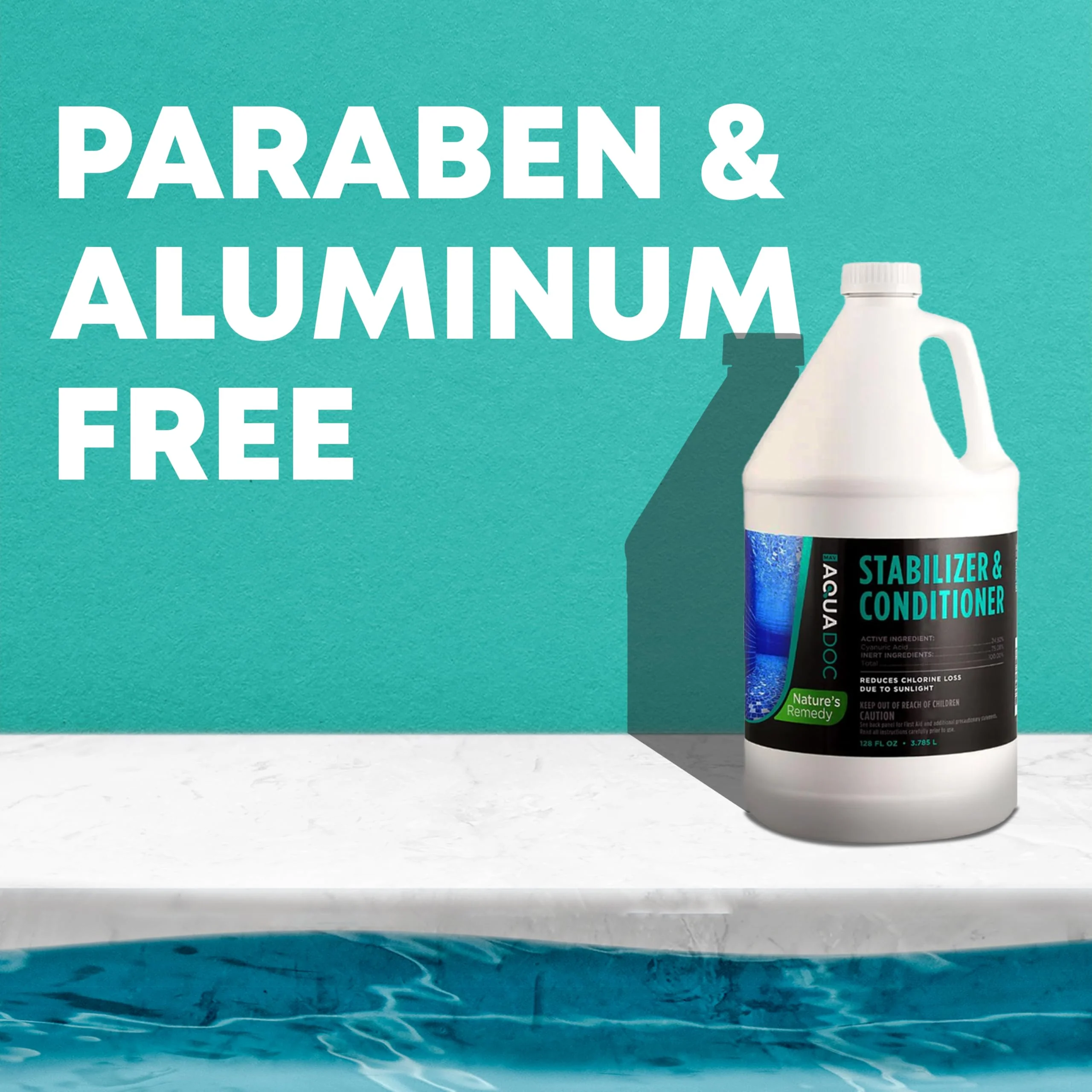 Pool Stabilizer and Conditioner for Swimming Pools - Maximum Strength Swimming Pool Conditioner and Cyanuric Acid for Pools - Helps with Pool Water Evaporation - AquaDoc Pool Supplies - Image 3